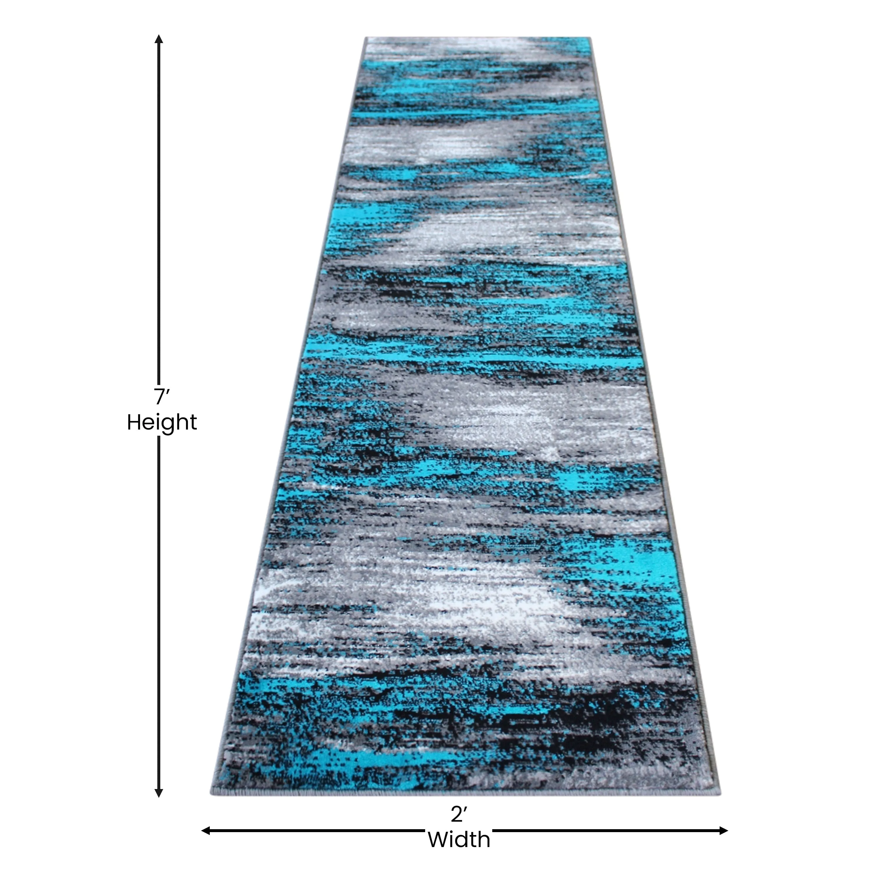 Abstract Style Accent Area Rug - Scraped Pattern