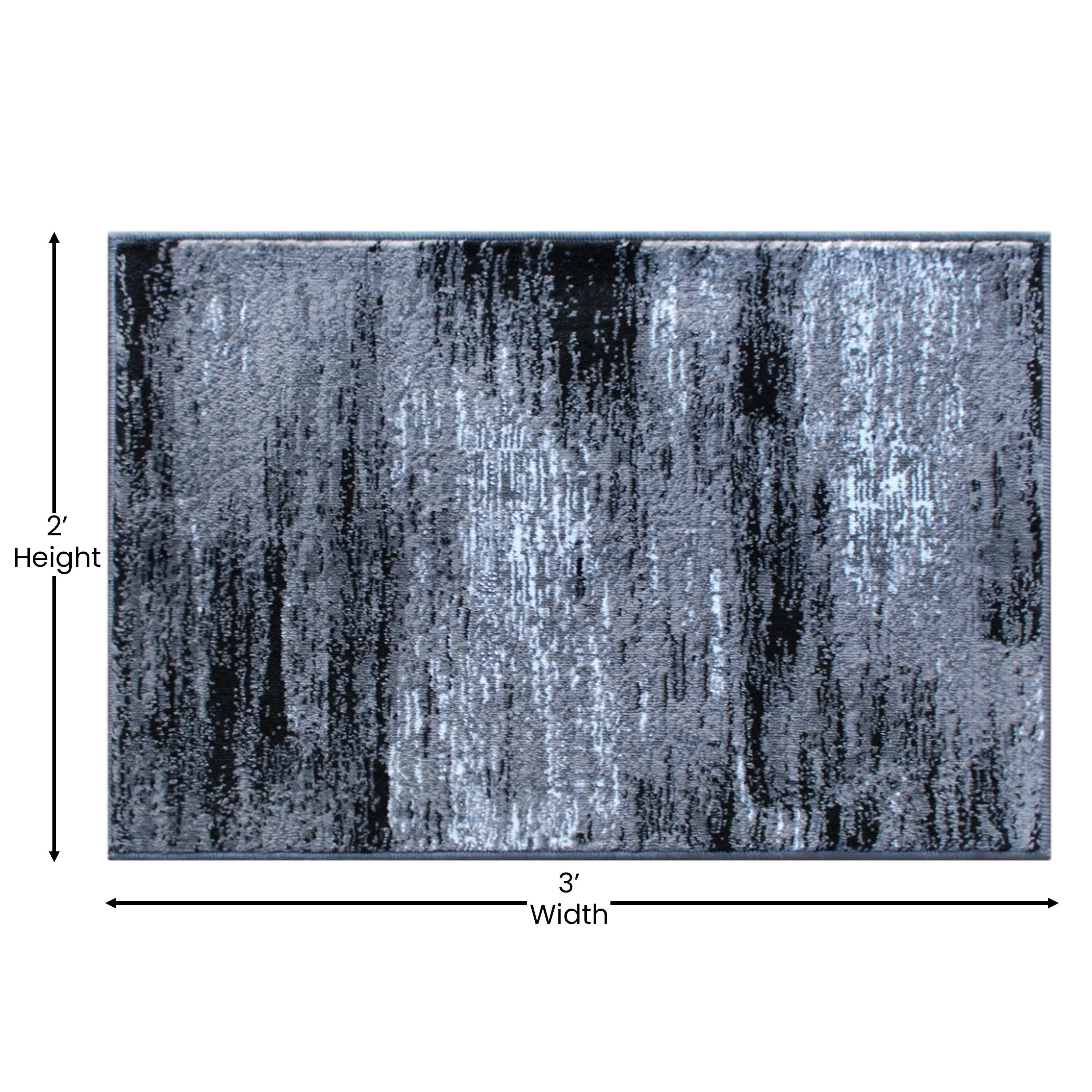 Abstract Style Accent Area Rug - Scraped Pattern