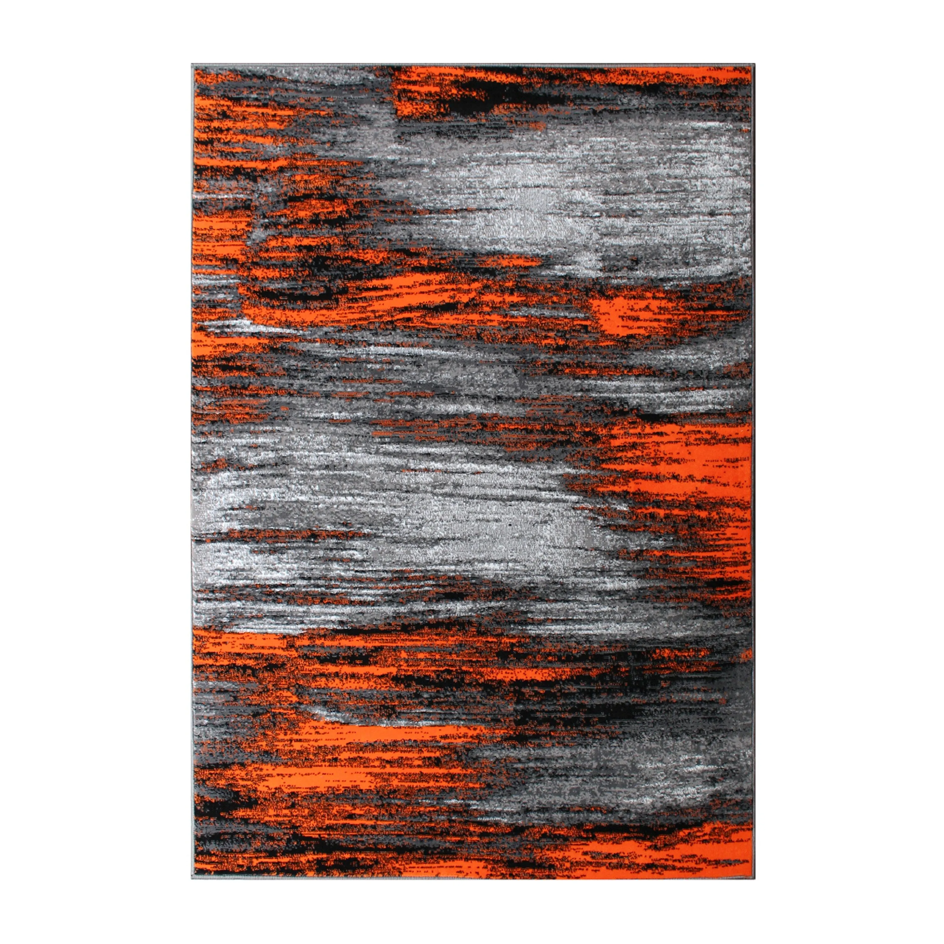Abstract Style Accent Area Rug - Scraped Pattern