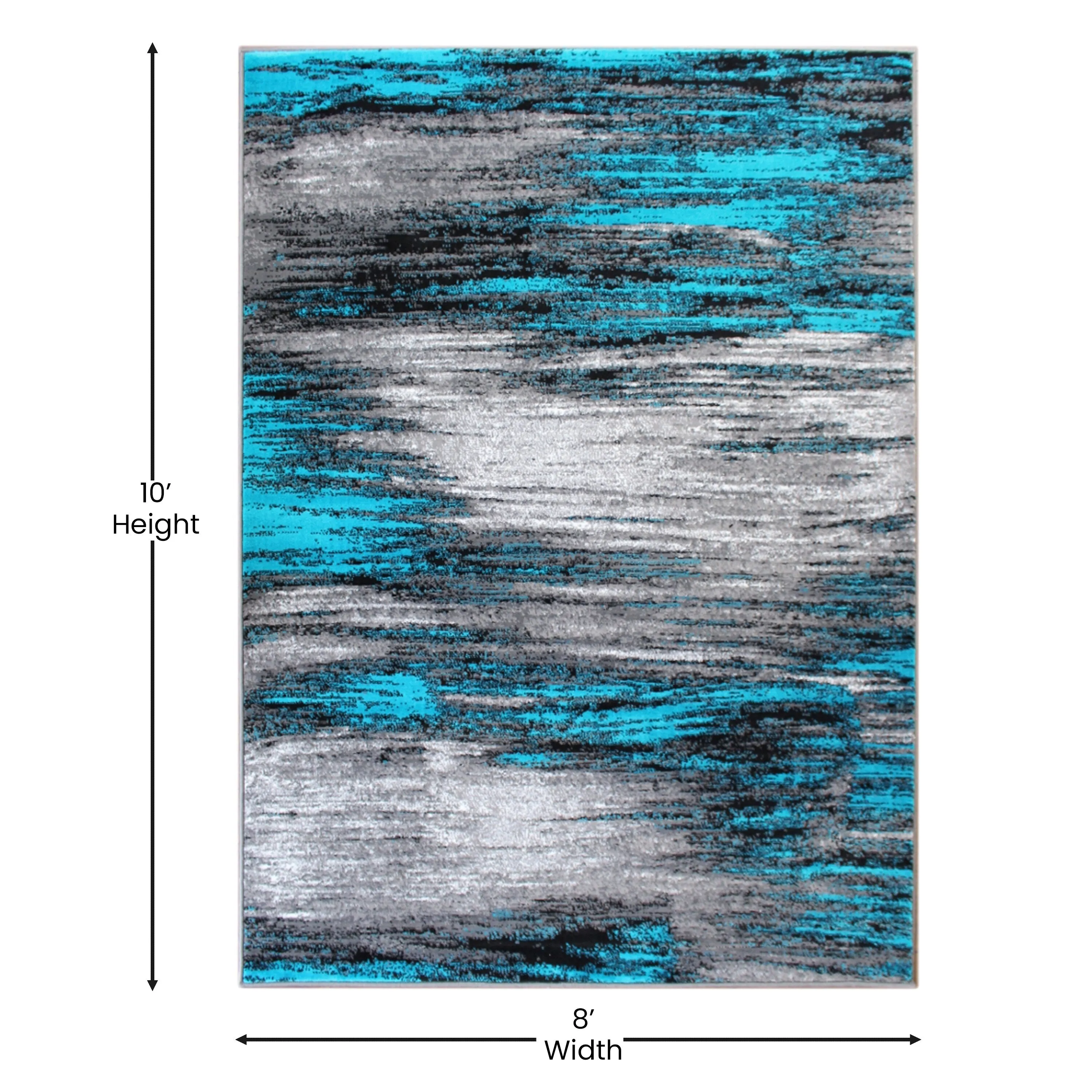 Abstract Style Accent Area Rug - Scraped Pattern