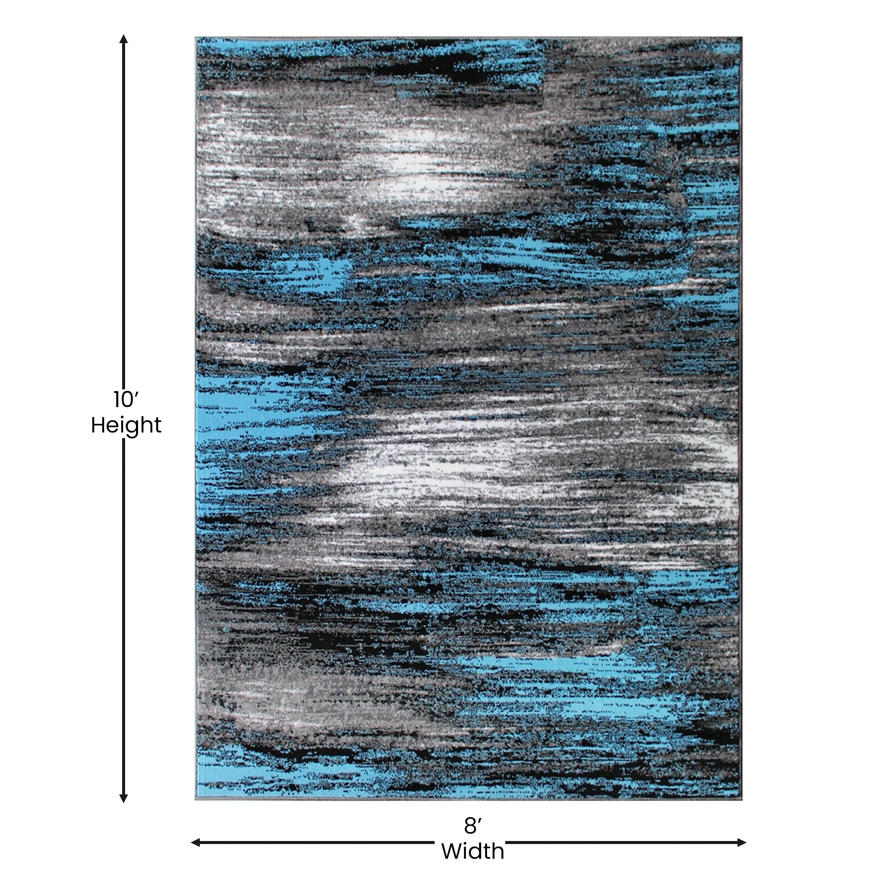 Abstract Style Accent Area Rug - Scraped Pattern