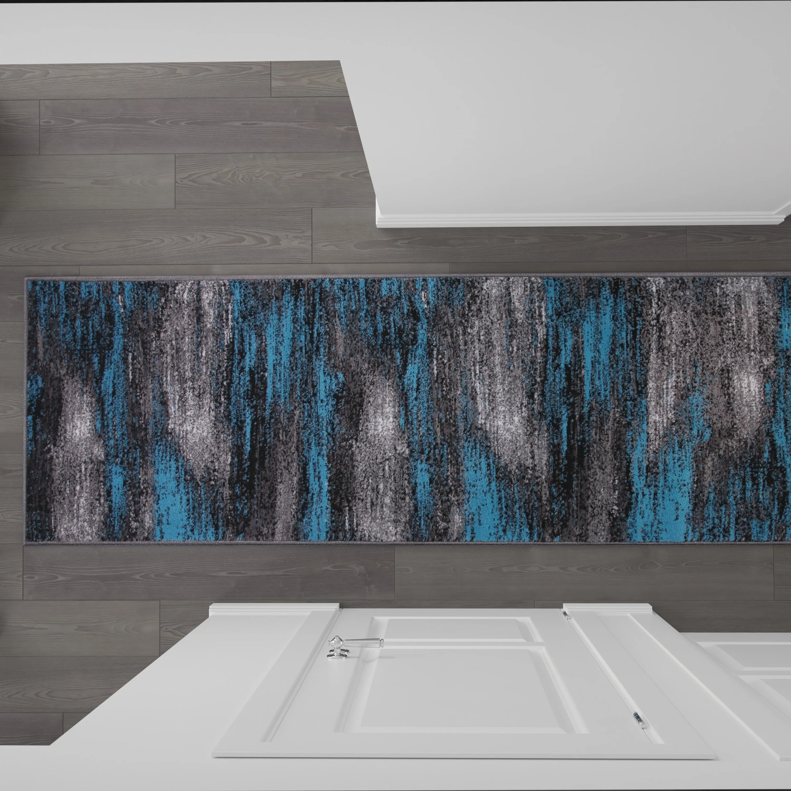 Abstract Style Accent Area Rug - Scraped Pattern