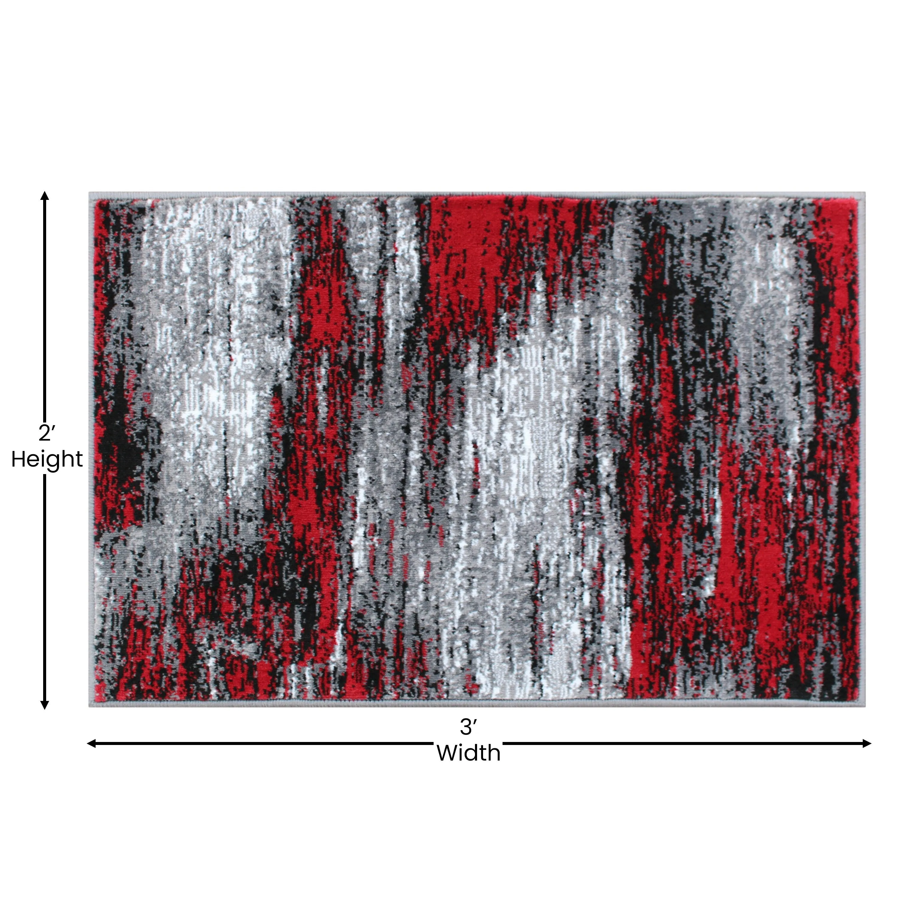 Abstract Style Accent Area Rug - Scraped Pattern