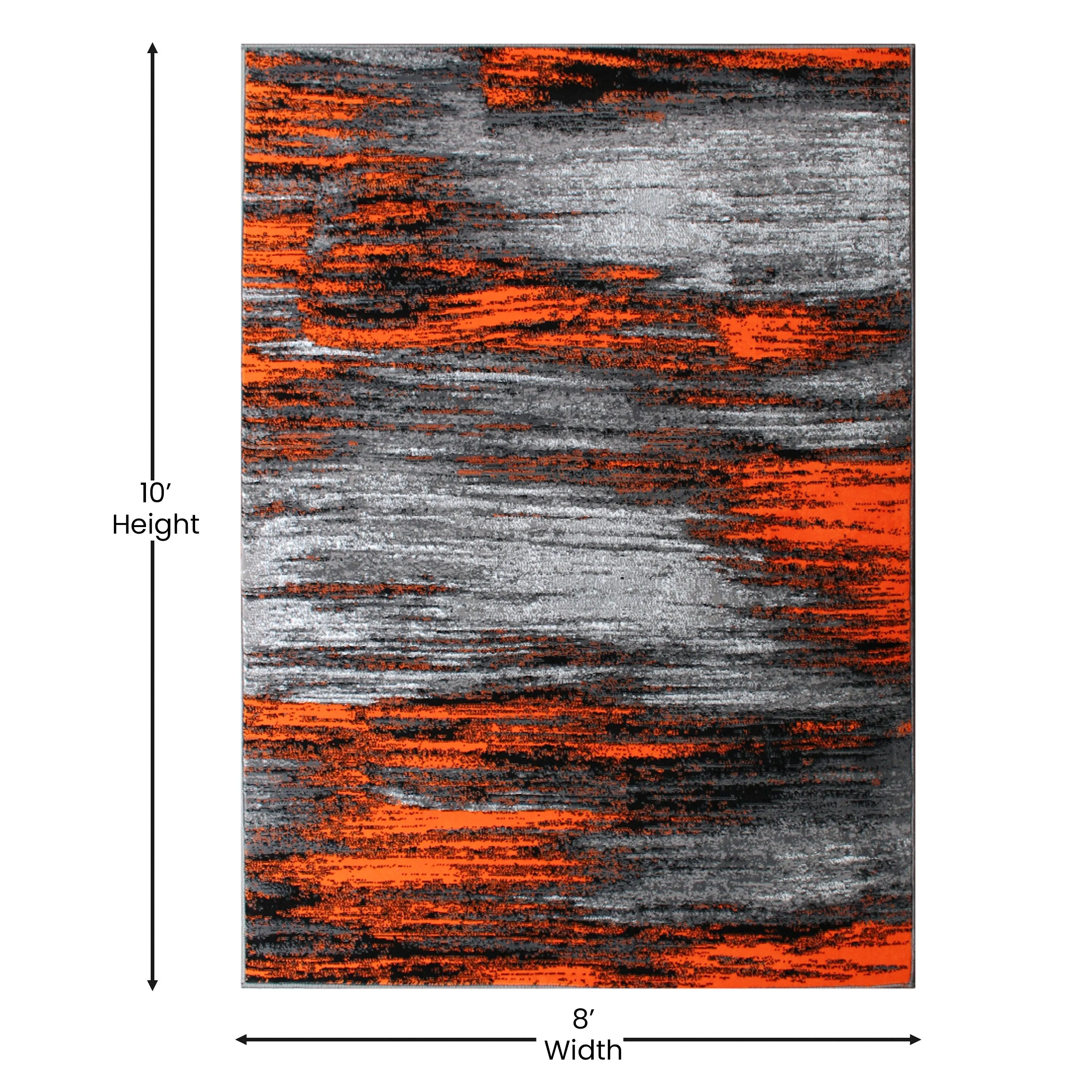 Abstract Style Accent Area Rug - Scraped Pattern