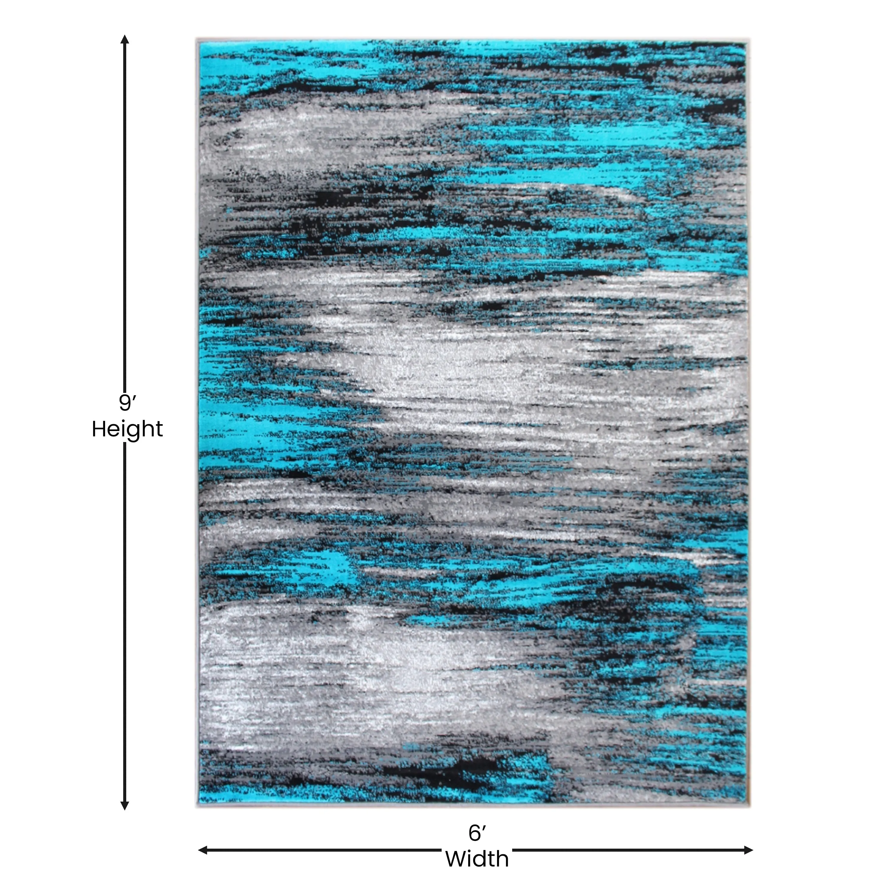 Abstract Style Accent Area Rug - Scraped Pattern