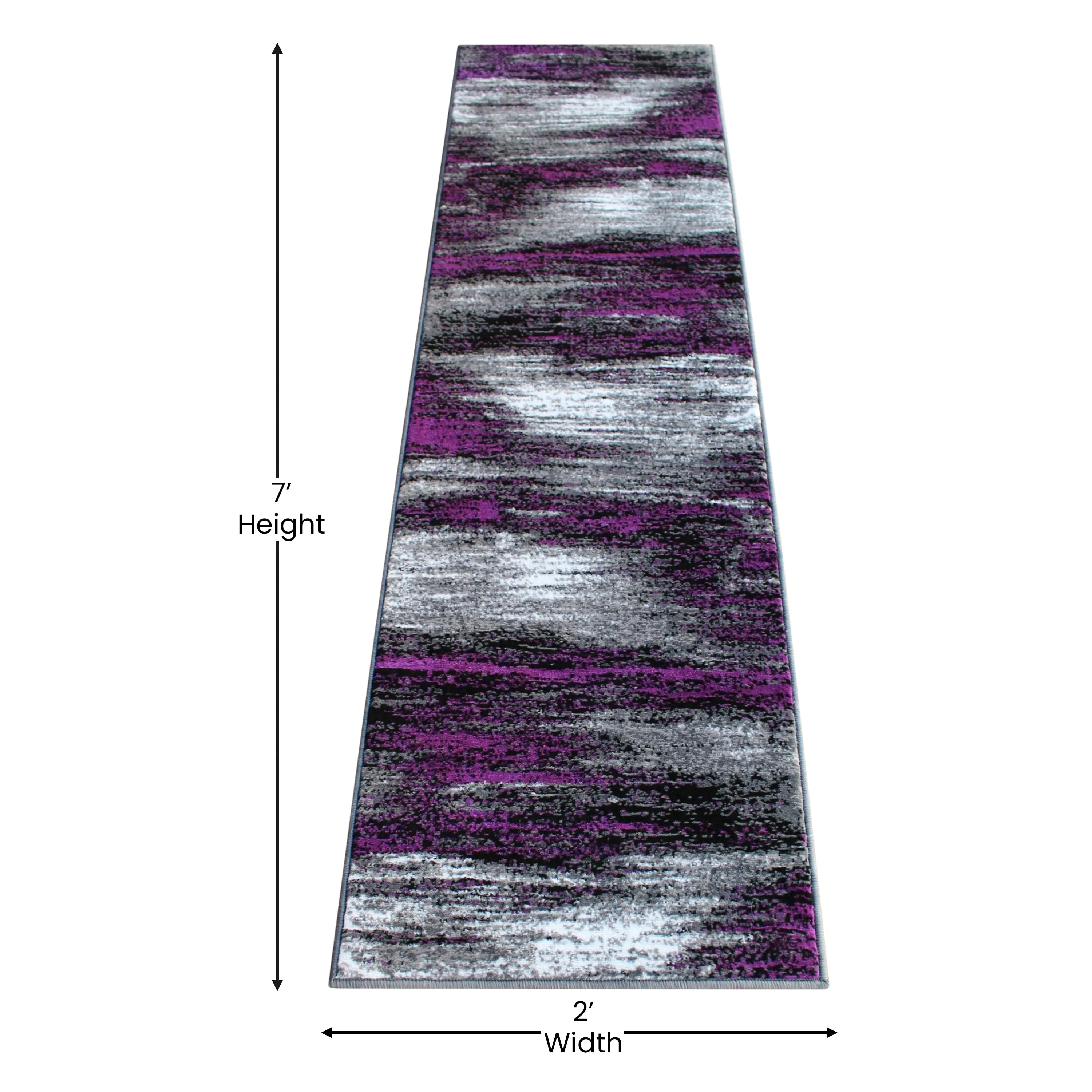 Abstract Style Accent Area Rug - Scraped Pattern