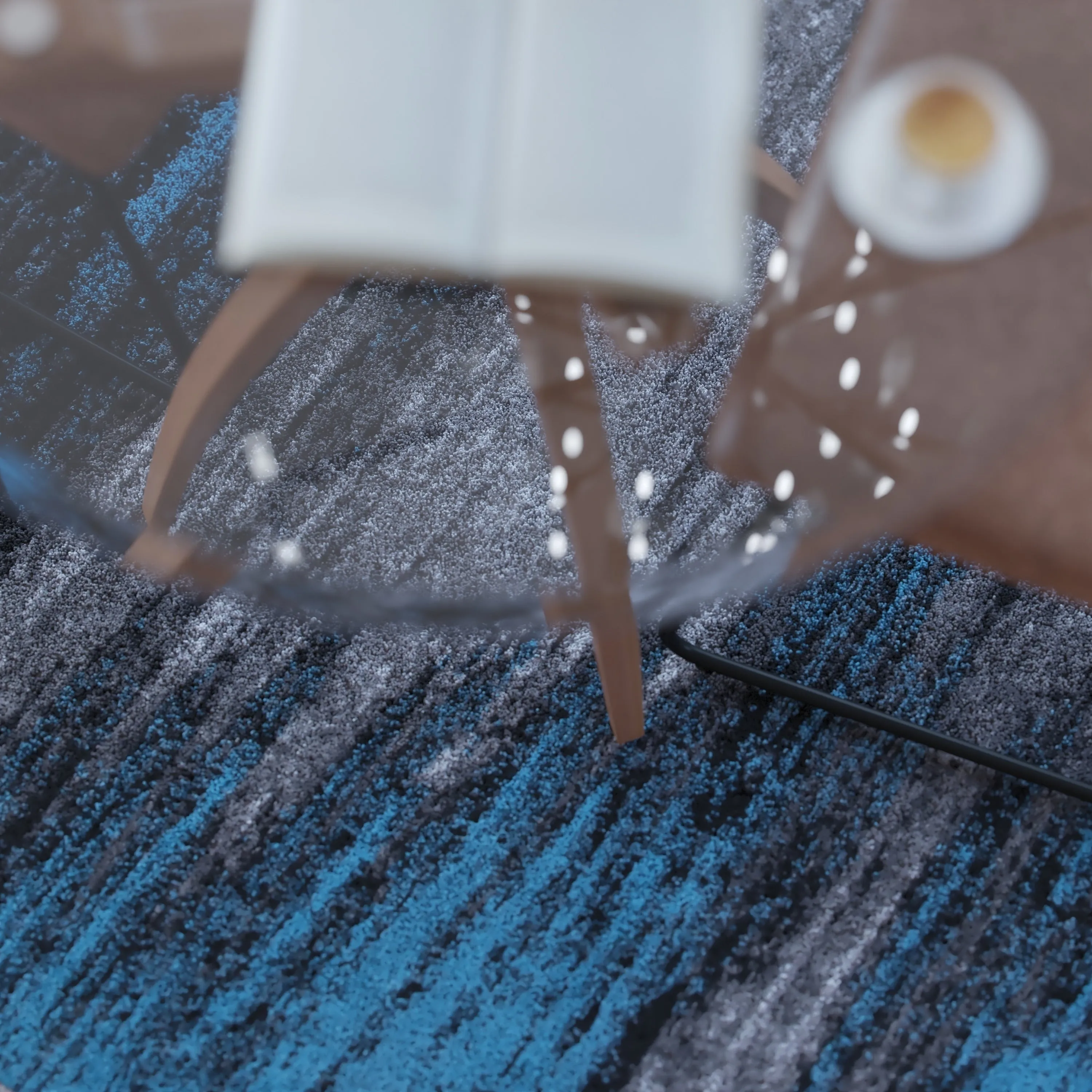 Abstract Style Accent Area Rug - Scraped Pattern