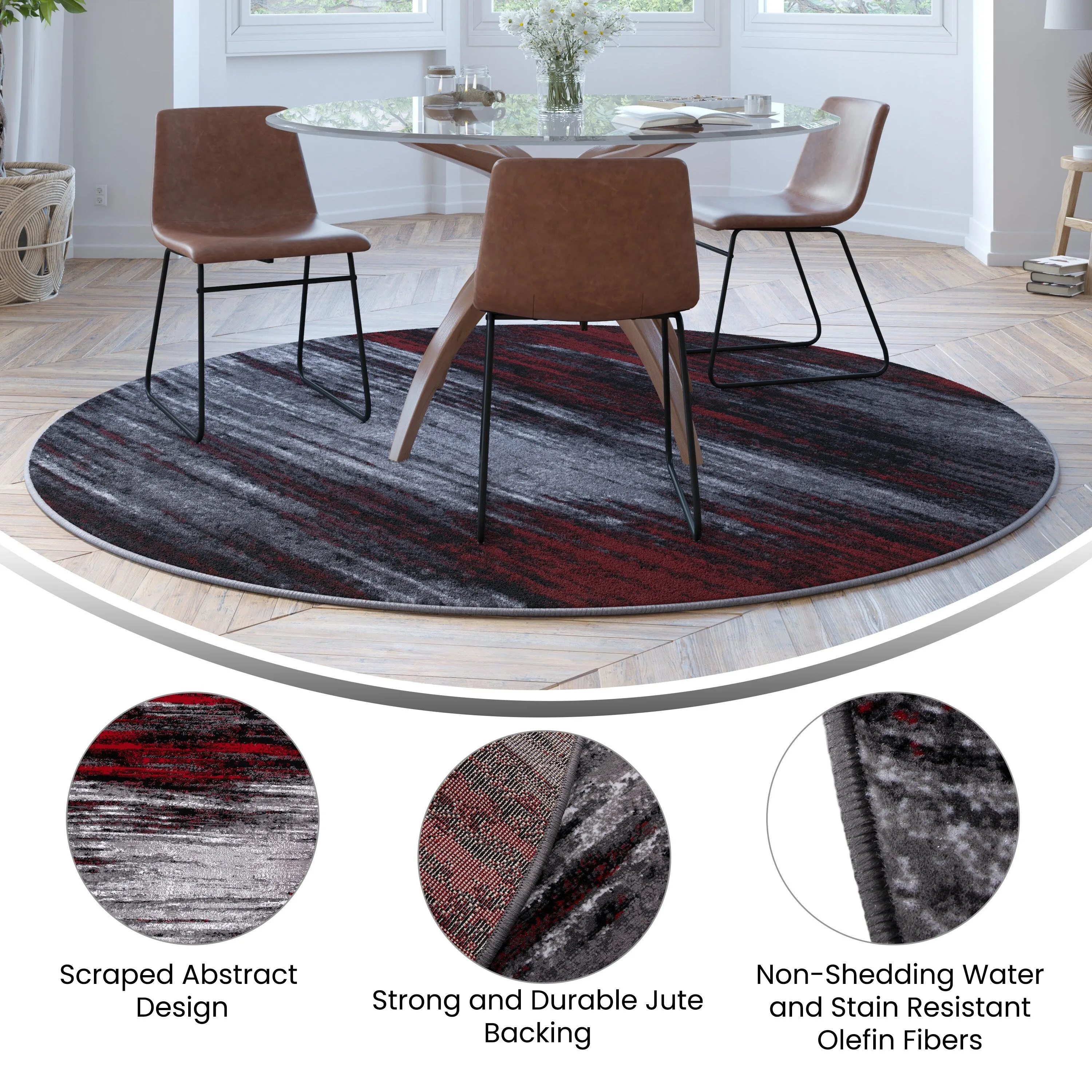 Abstract Style Accent Area Rug - Scraped Pattern