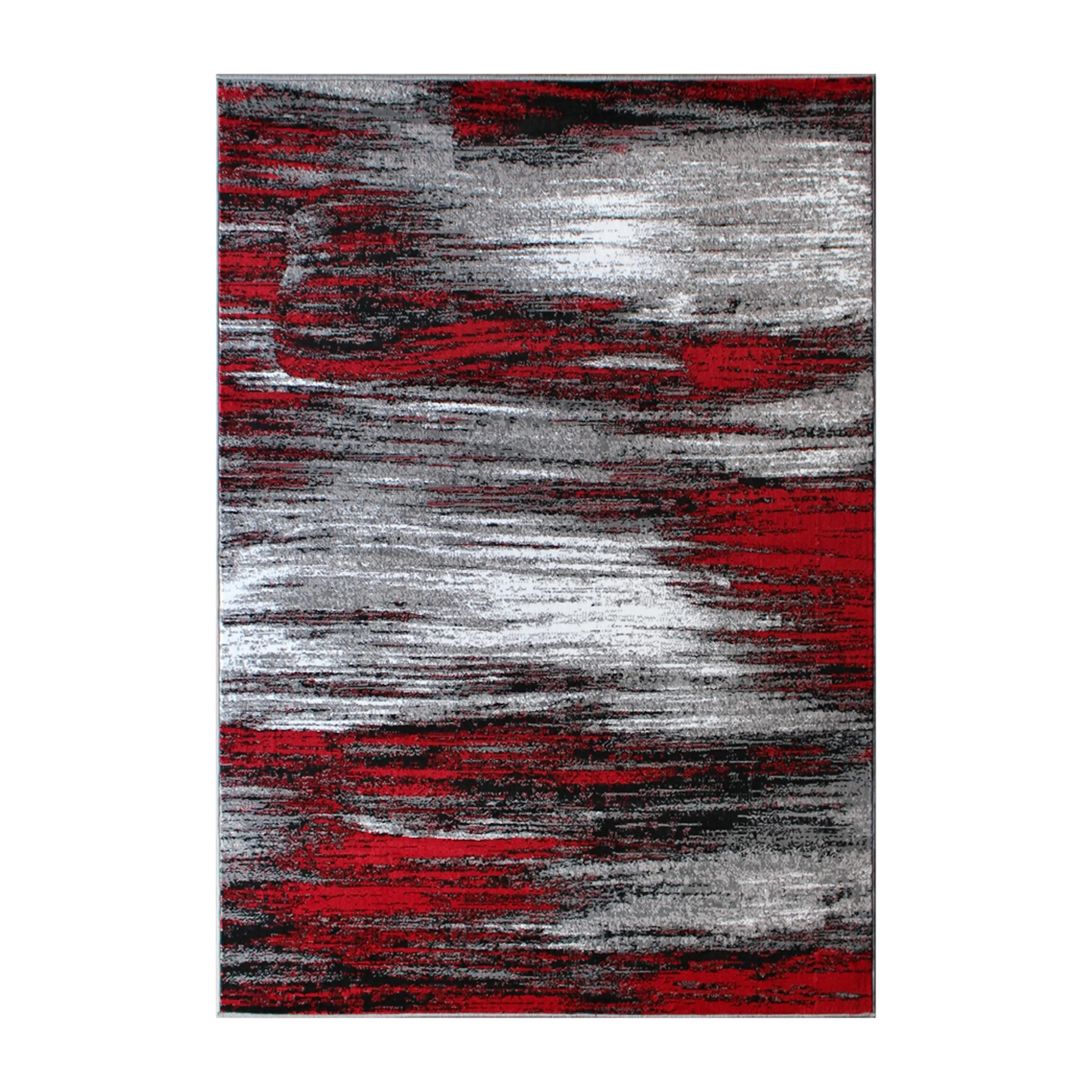 Abstract Style Accent Area Rug - Scraped Pattern