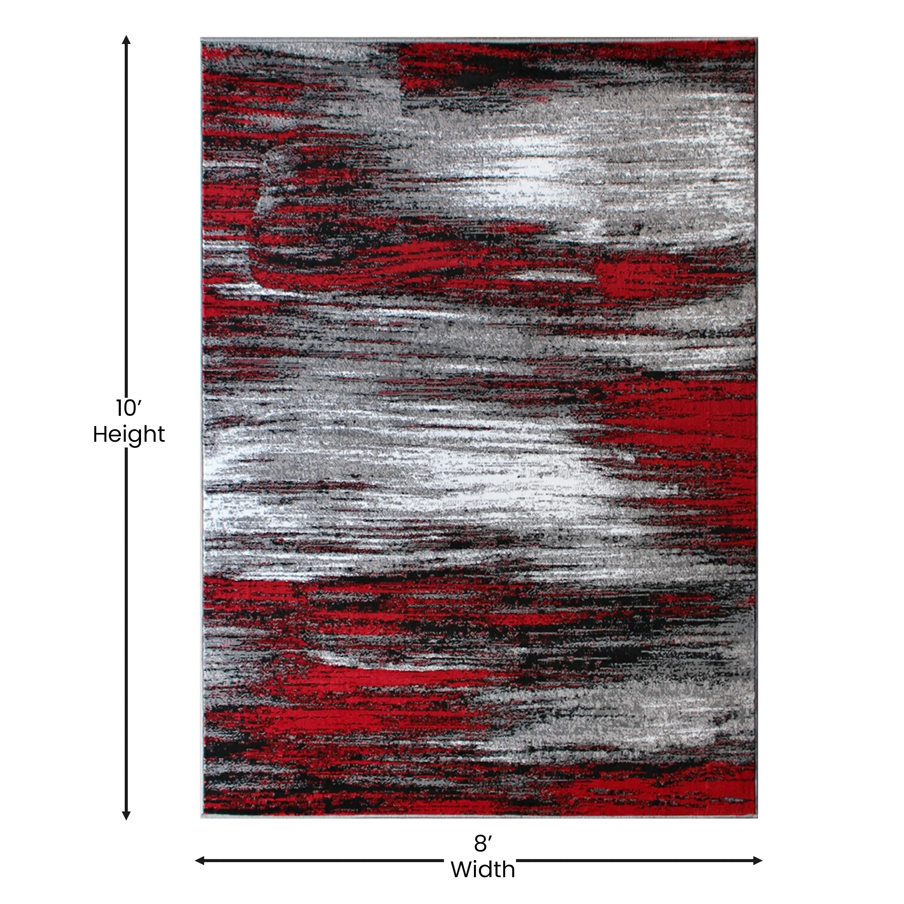 Abstract Style Accent Area Rug - Scraped Pattern