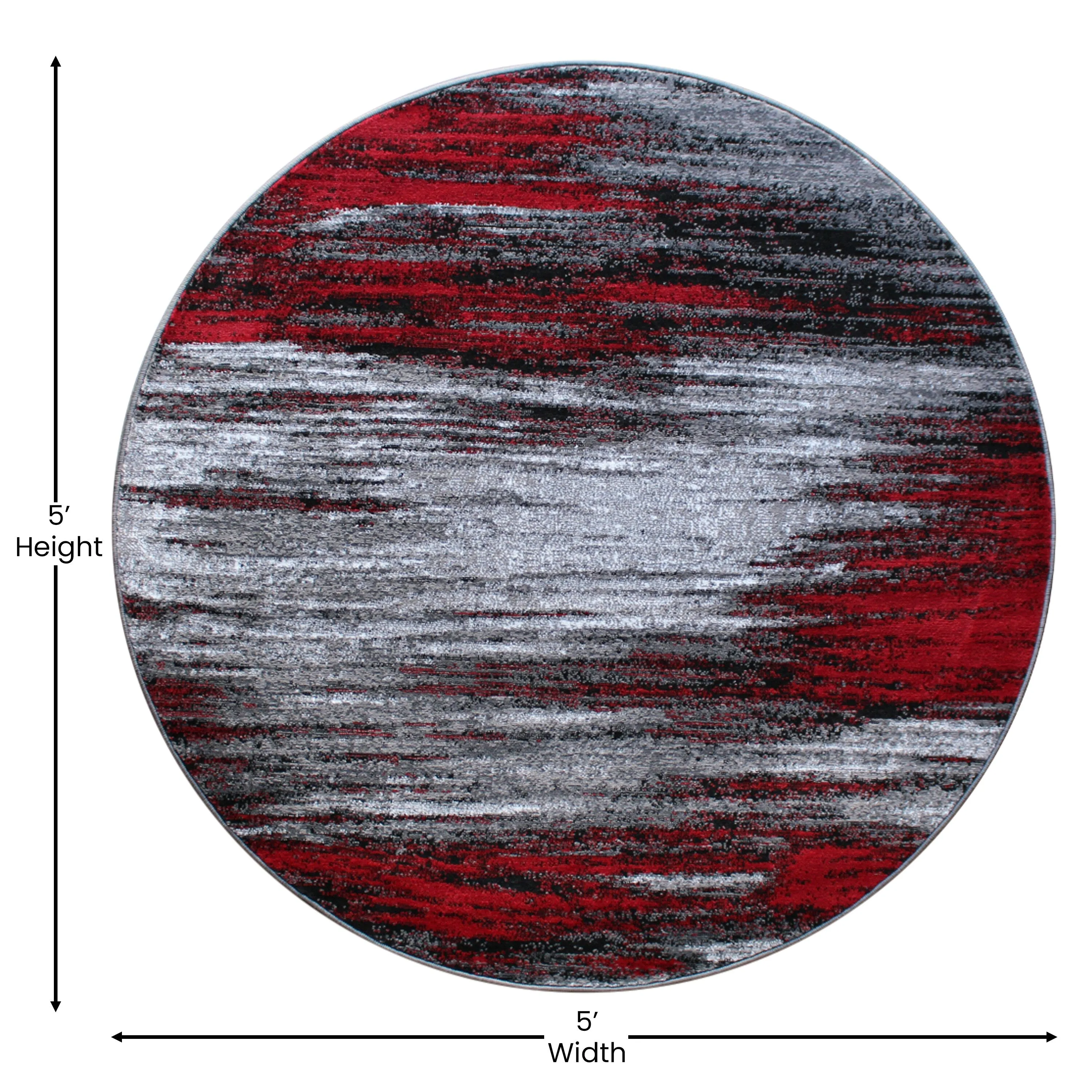 Abstract Style Accent Area Rug - Scraped Pattern