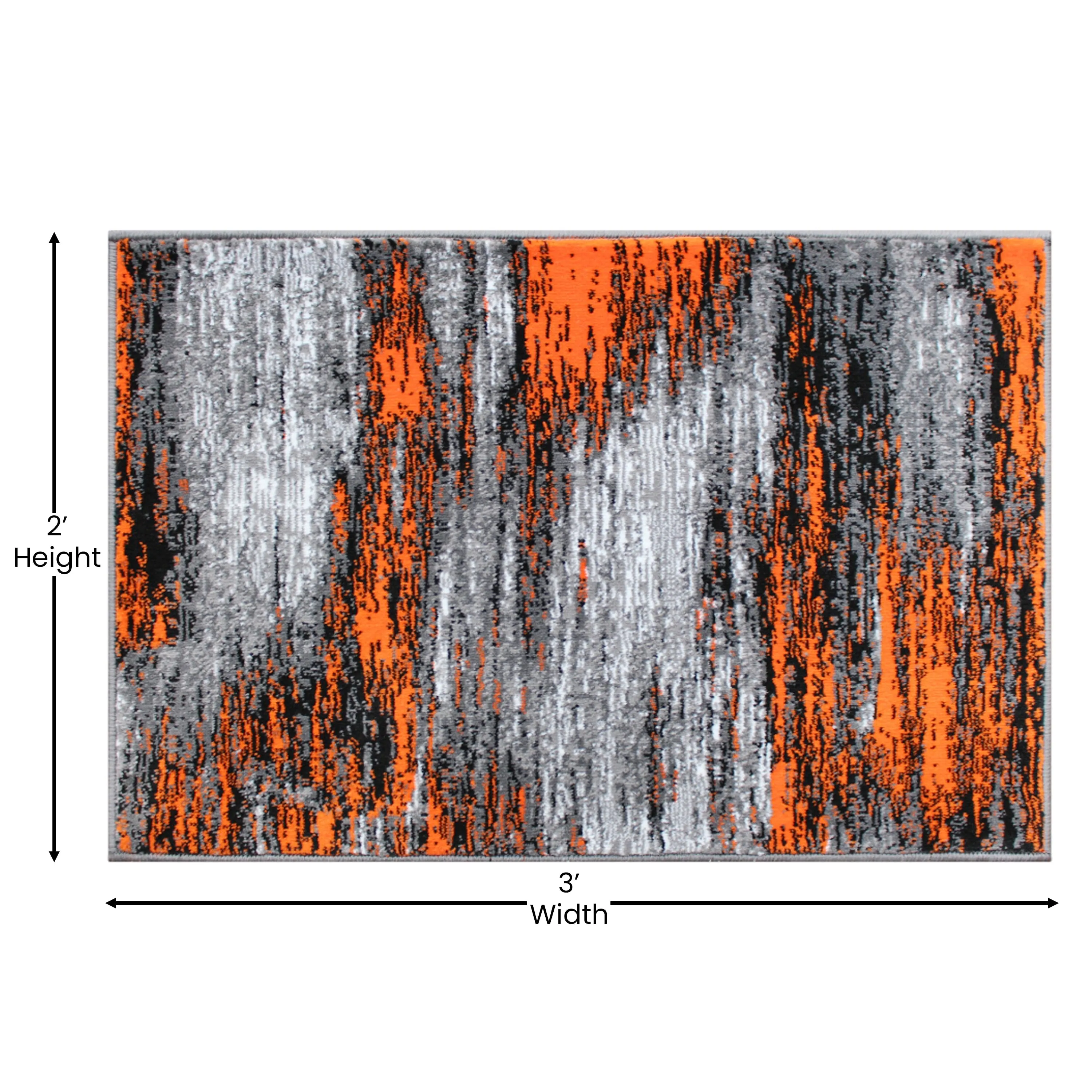 Abstract Style Accent Area Rug - Scraped Pattern