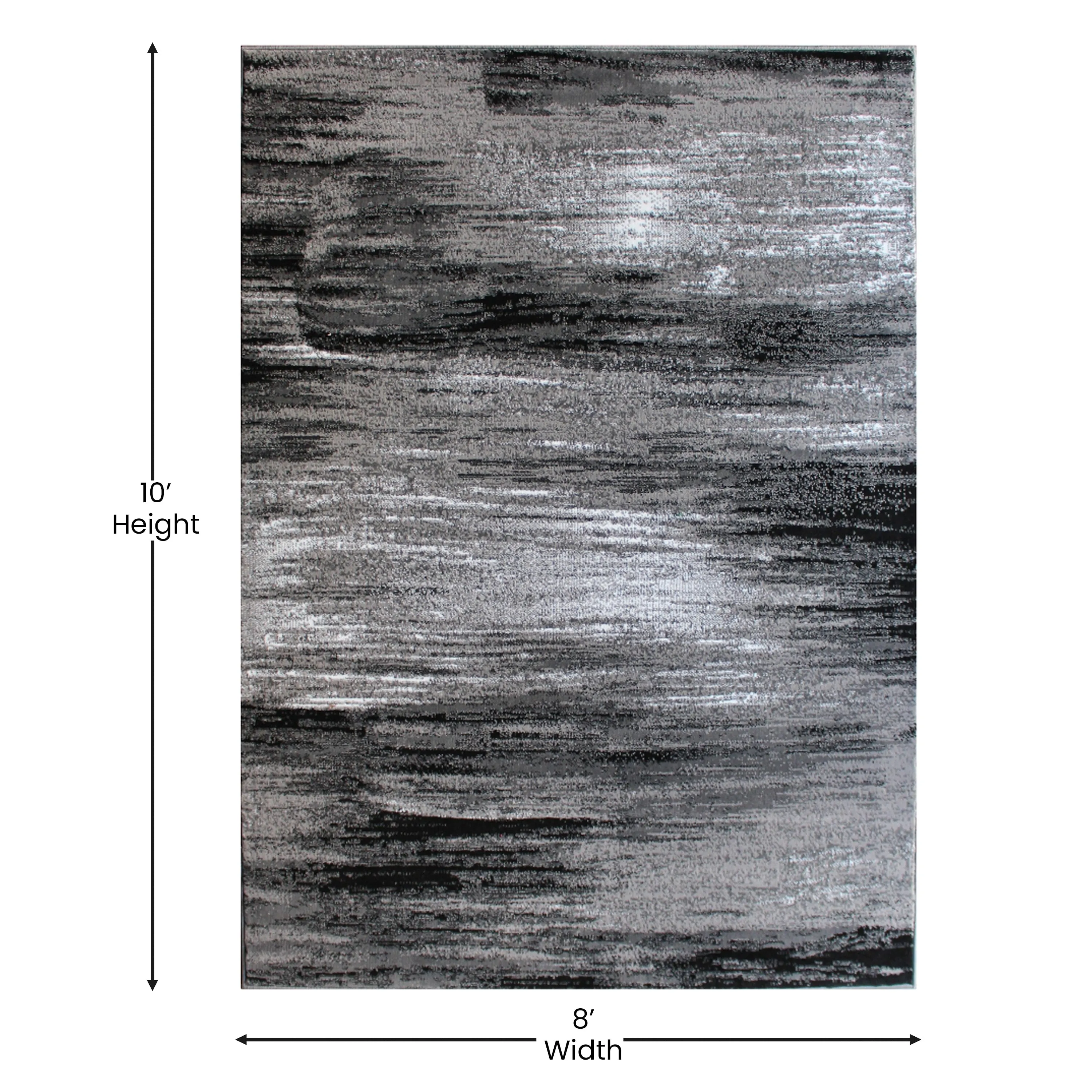 Abstract Style Accent Area Rug - Scraped Pattern