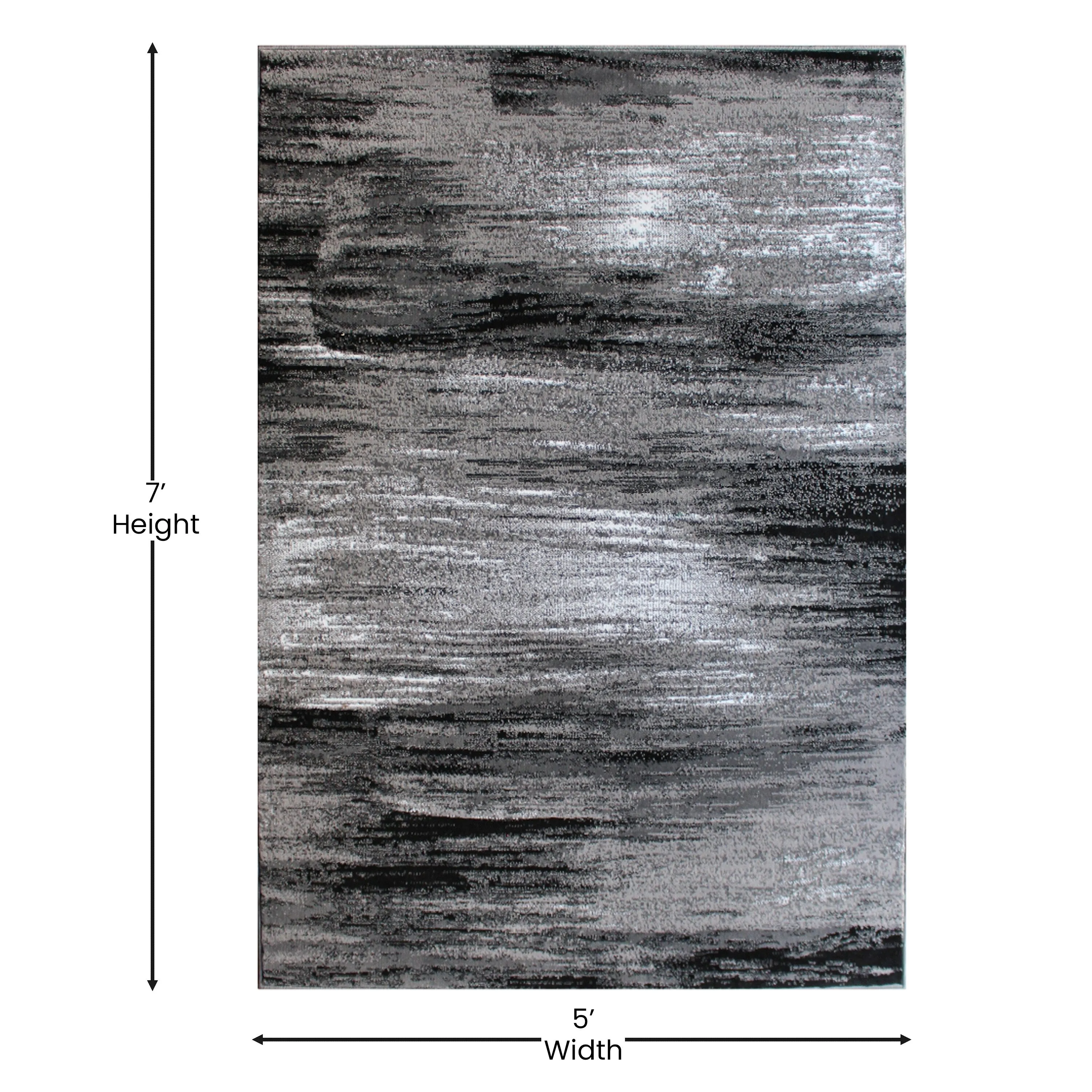 Abstract Style Accent Area Rug - Scraped Pattern