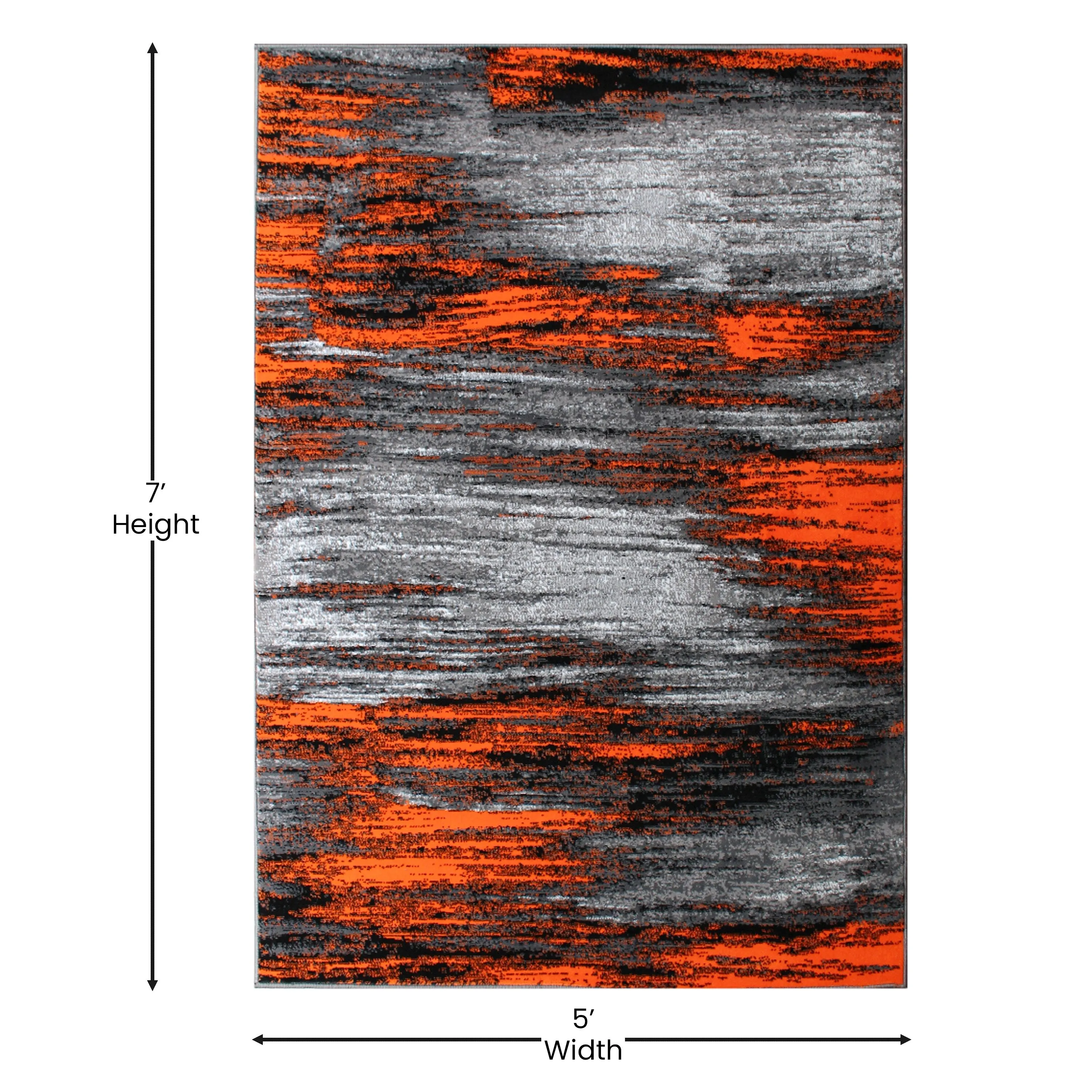 Abstract Style Accent Area Rug - Scraped Pattern
