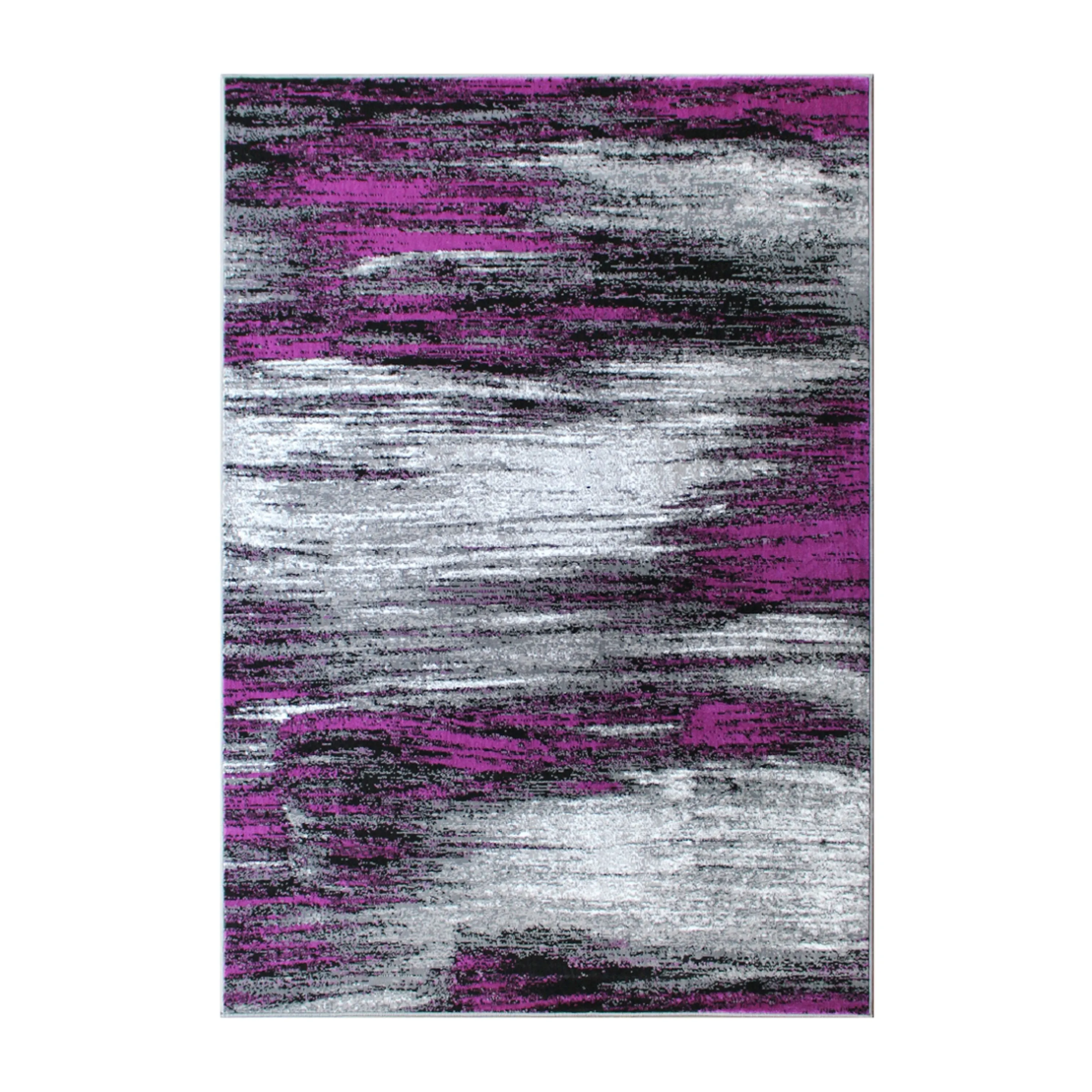 Abstract Style Accent Area Rug - Scraped Pattern