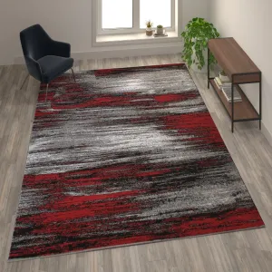 Abstract Style Accent Area Rug - Scraped Pattern