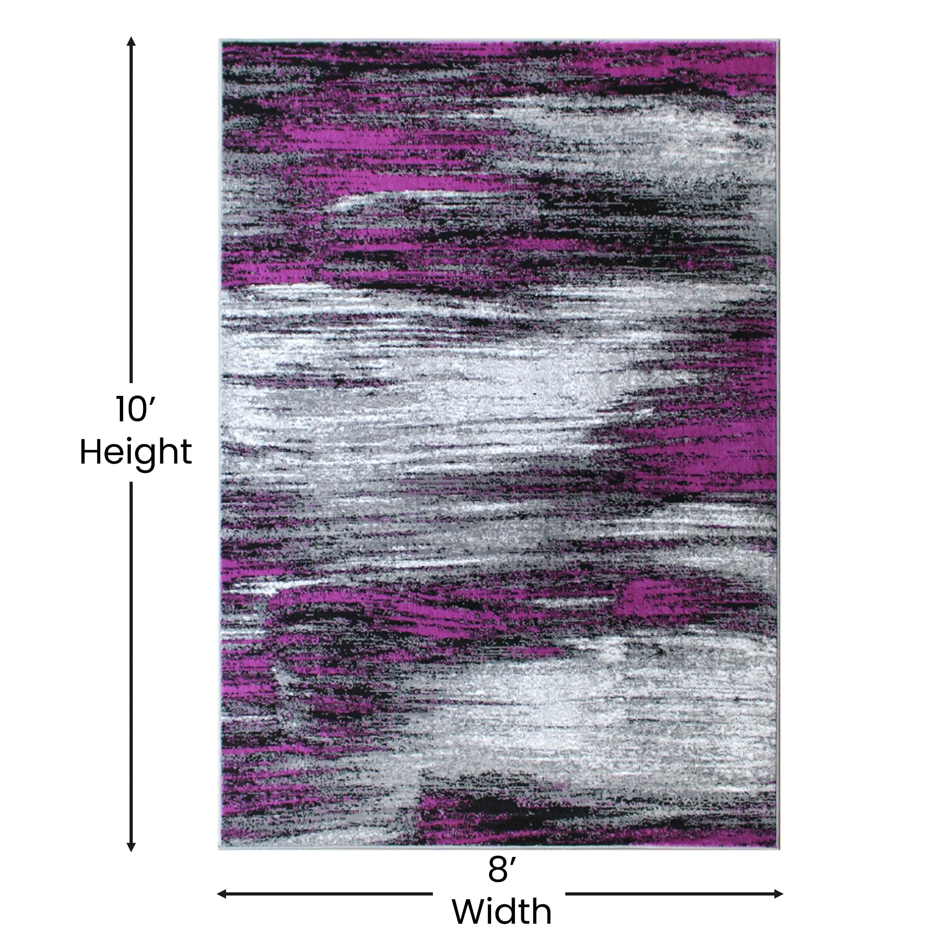 Abstract Style Accent Area Rug - Scraped Pattern