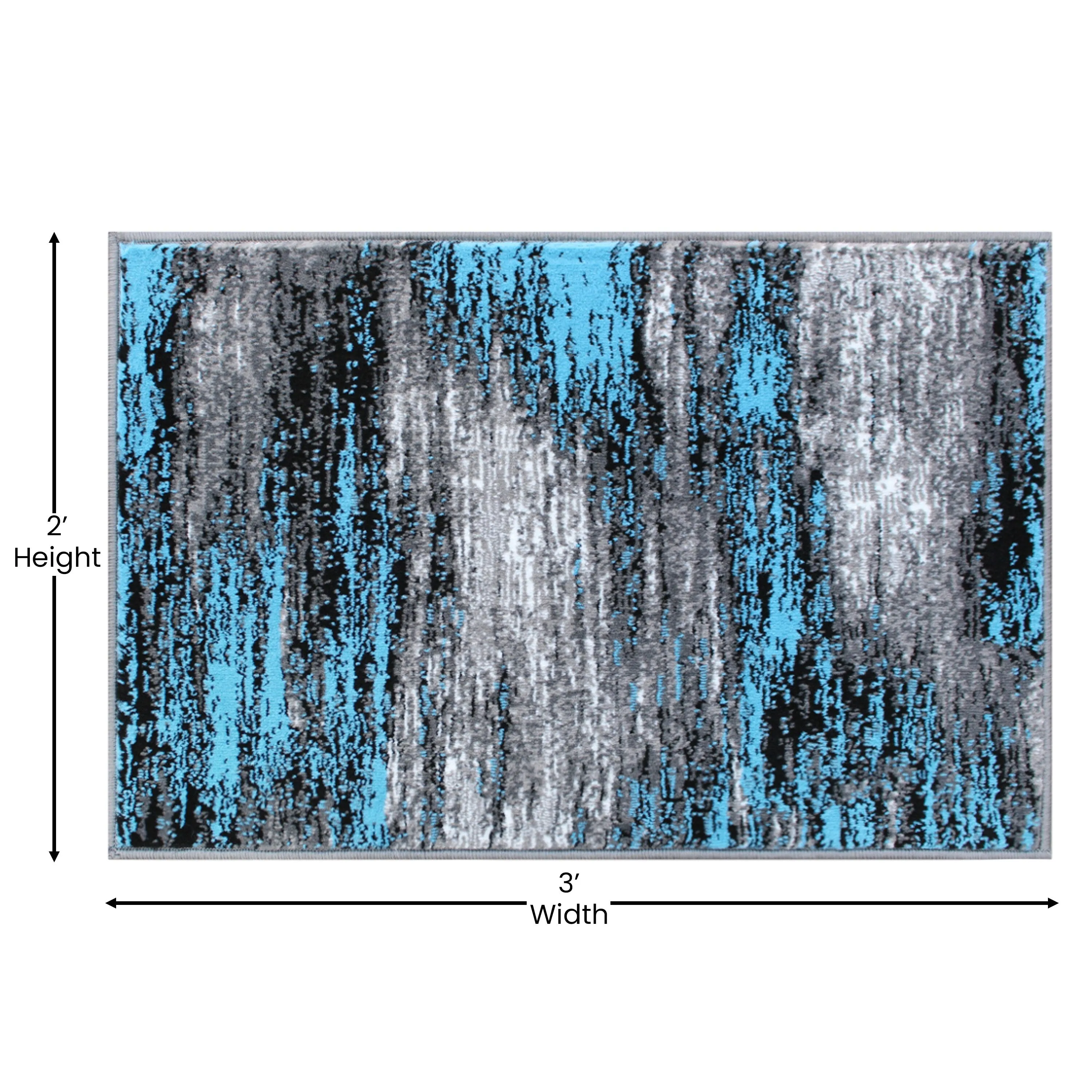 Abstract Style Accent Area Rug - Scraped Pattern