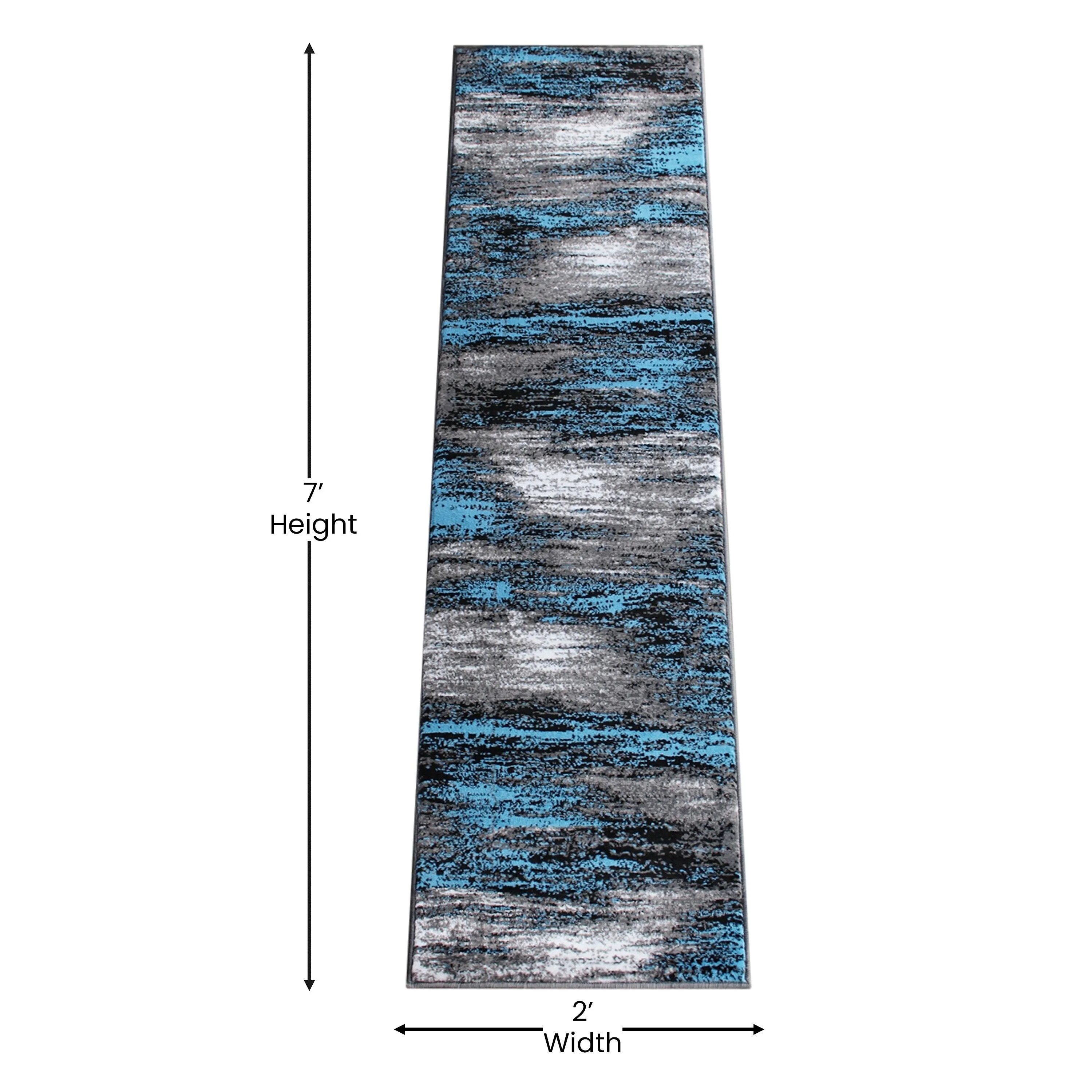 Abstract Style Accent Area Rug - Scraped Pattern