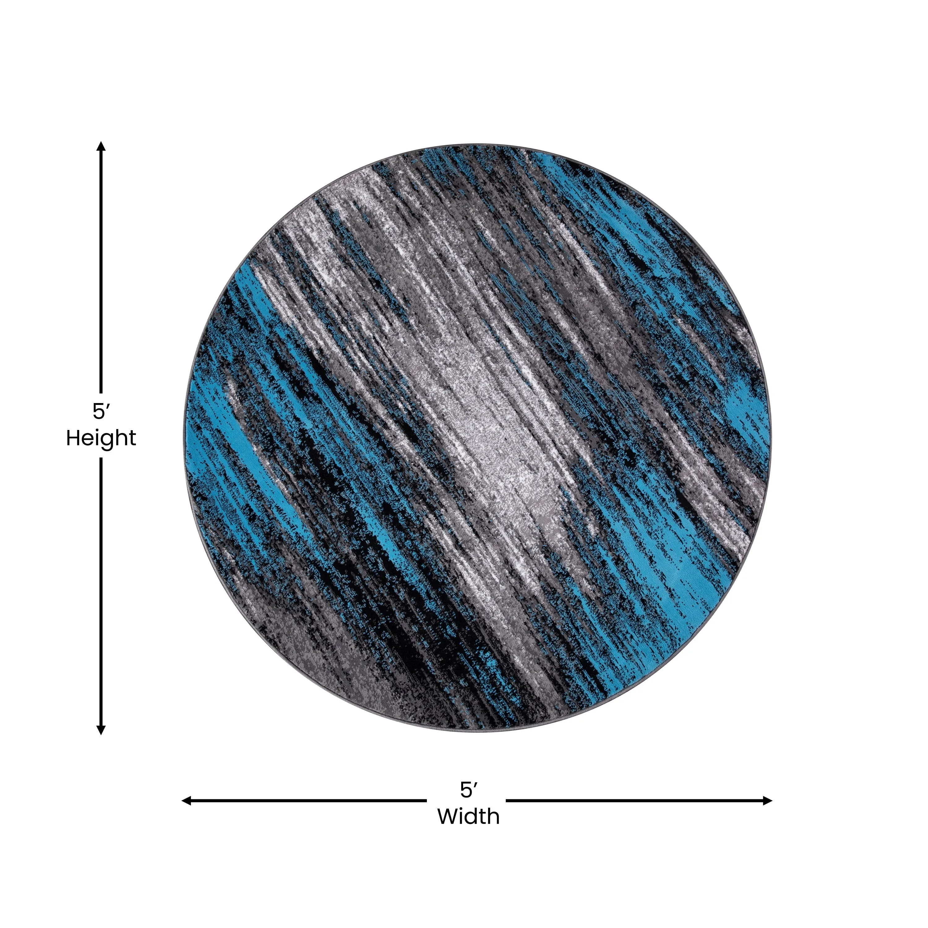 Abstract Style Accent Area Rug - Scraped Pattern