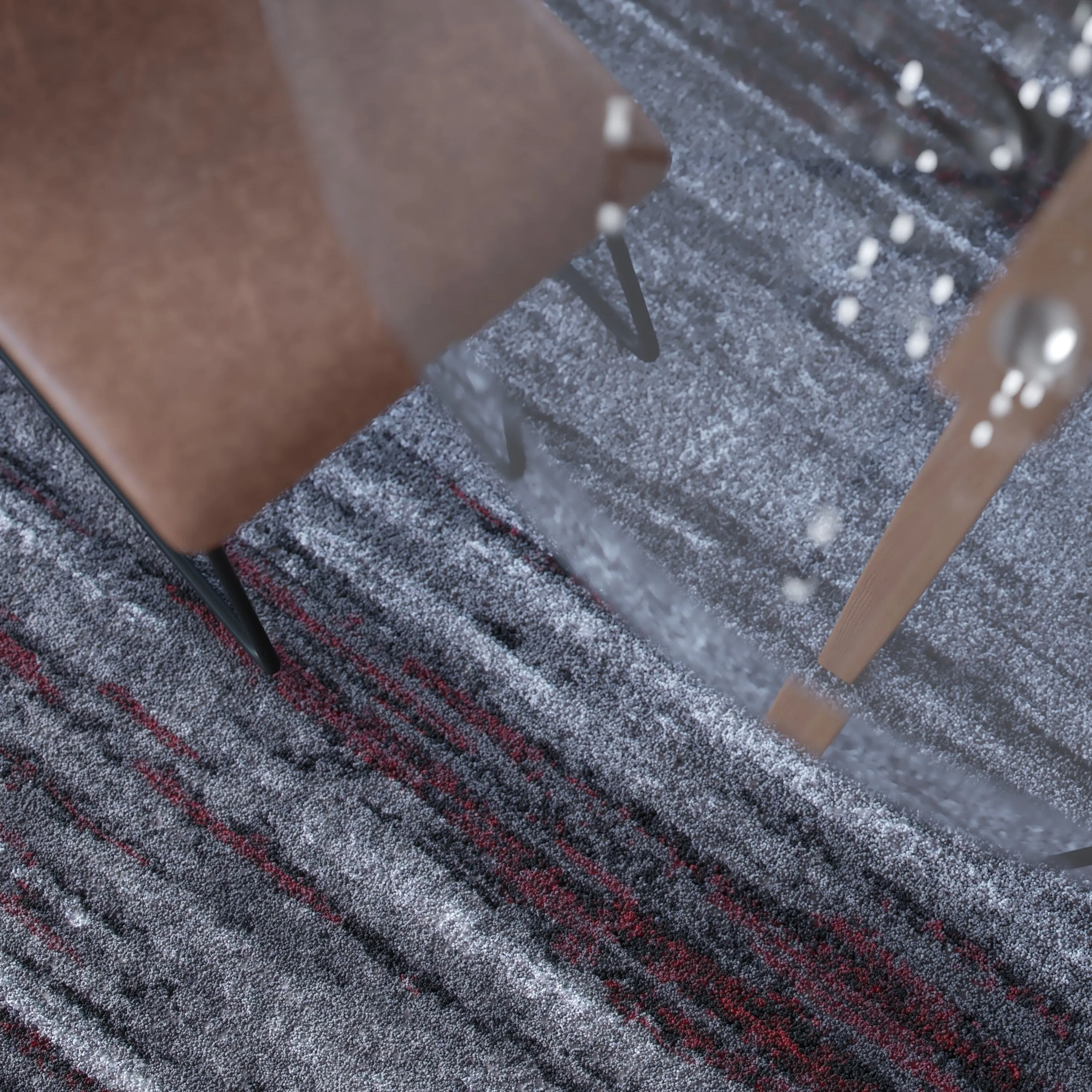 Abstract Style Accent Area Rug - Scraped Pattern