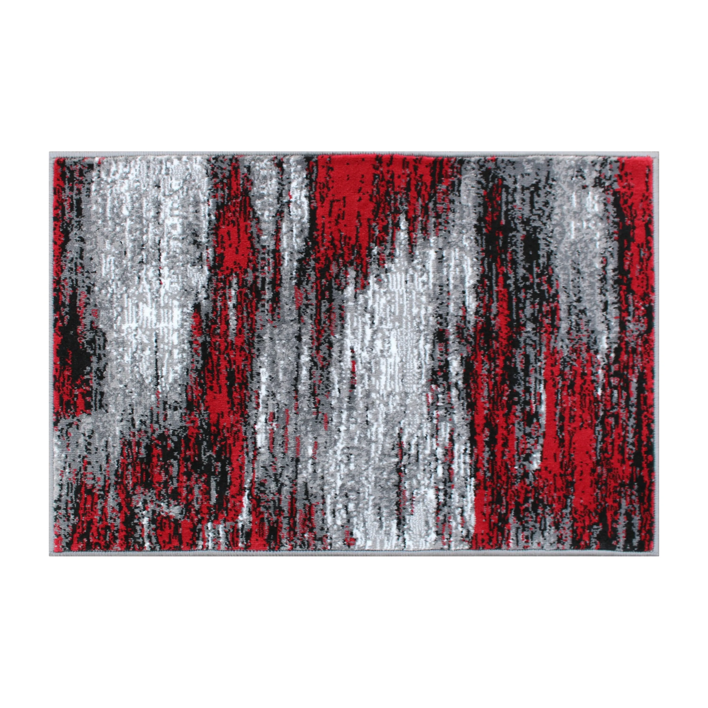 Abstract Style Accent Area Rug - Scraped Pattern