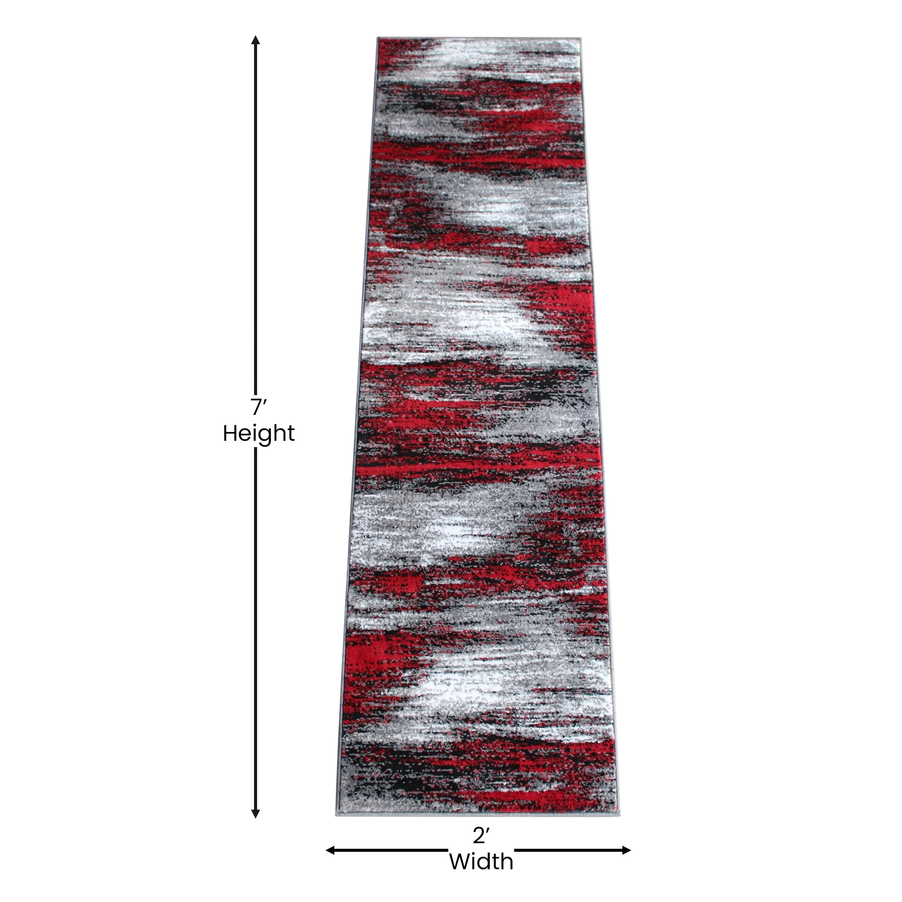 Abstract Style Accent Area Rug - Scraped Pattern
