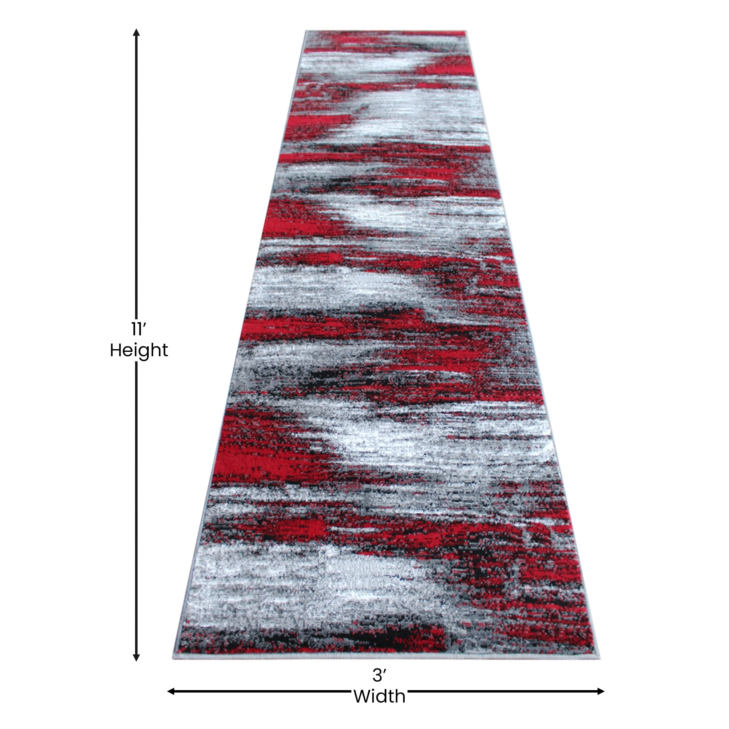 Abstract Style Accent Area Rug - Scraped Pattern