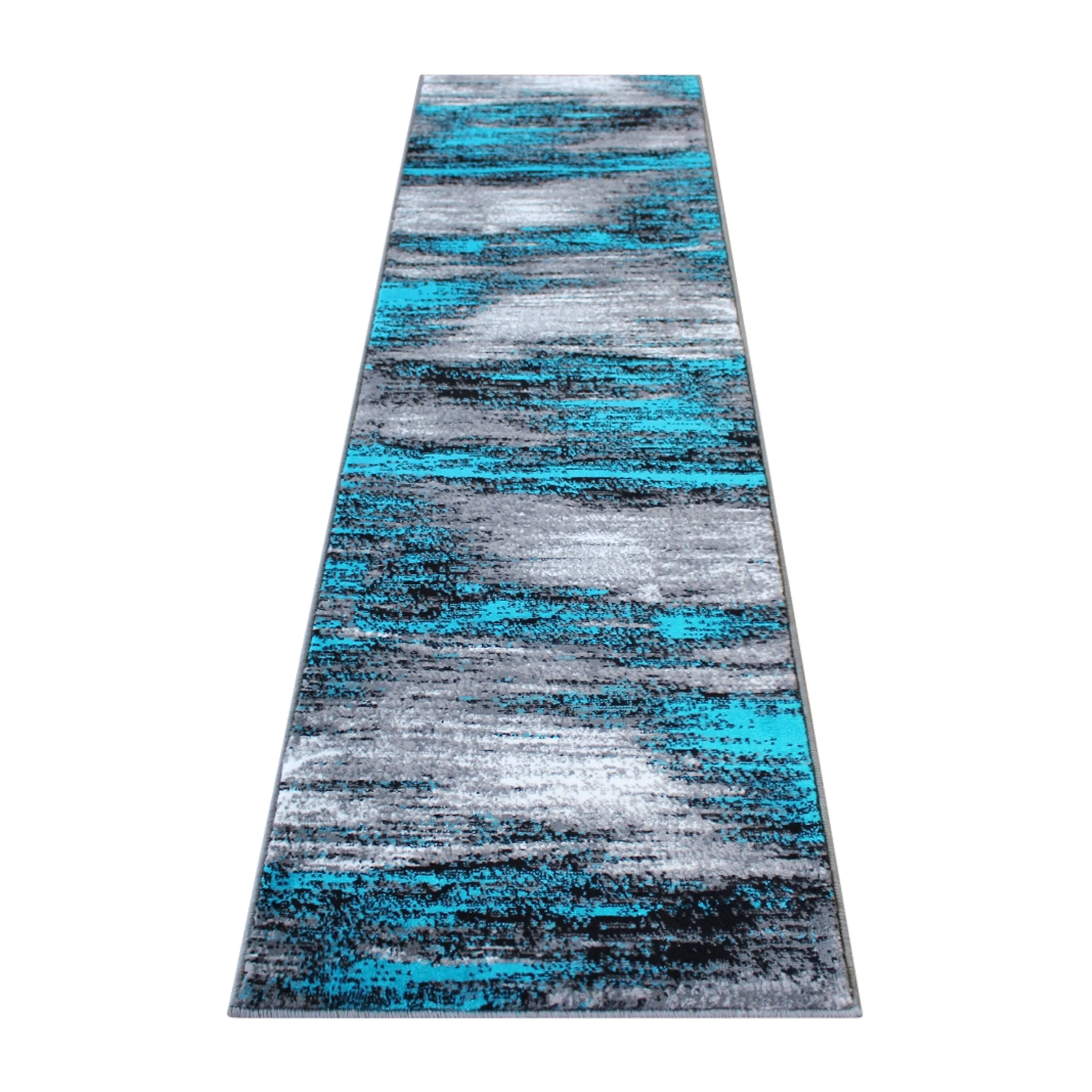 Abstract Style Accent Area Rug - Scraped Pattern
