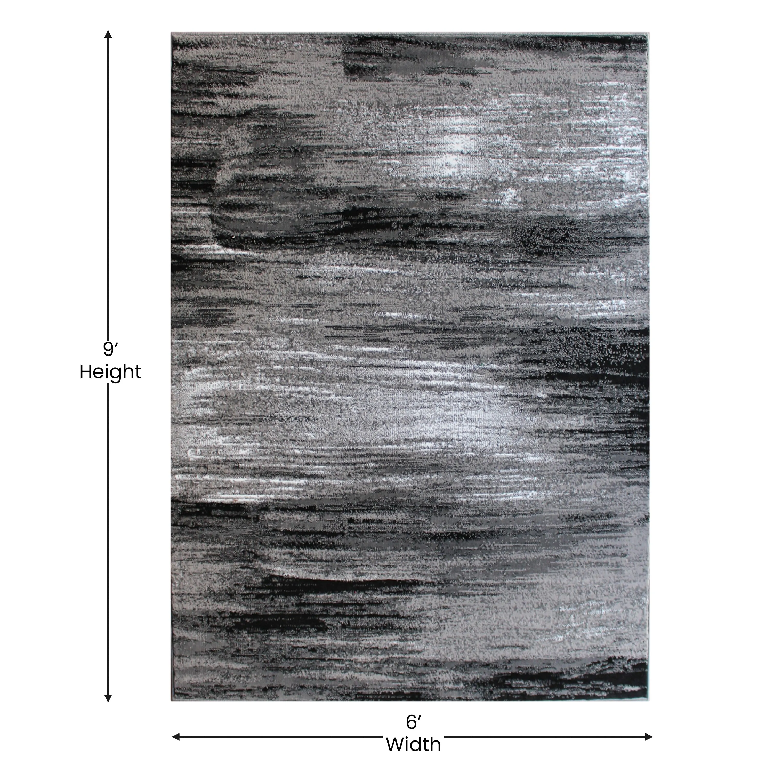 Abstract Style Accent Area Rug - Scraped Pattern