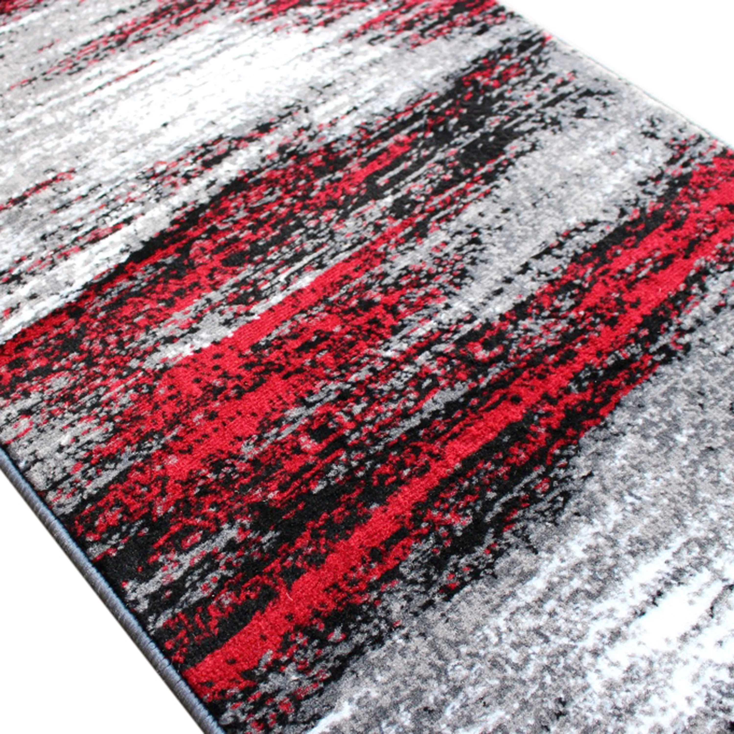Abstract Style Accent Area Rug - Scraped Pattern
