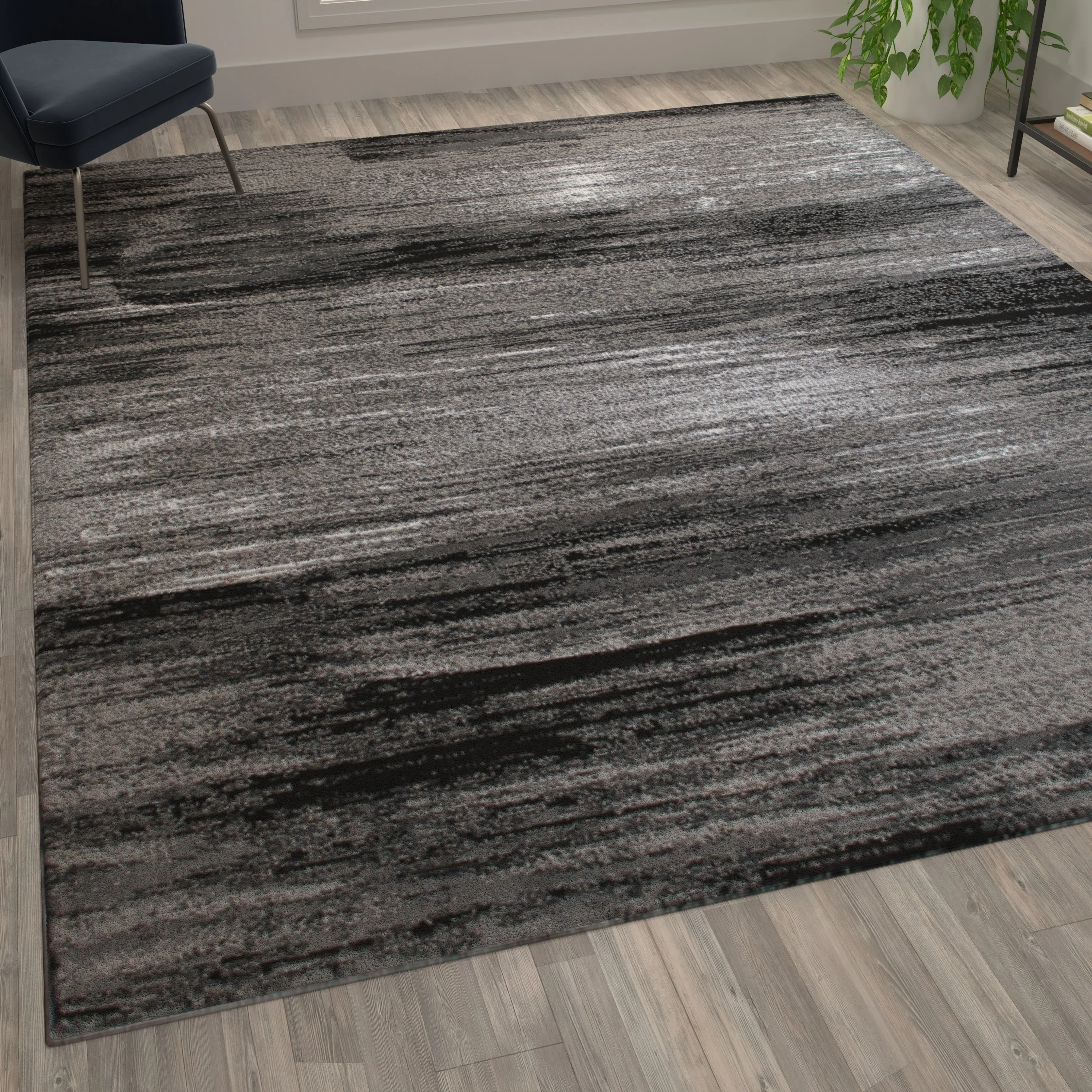 Abstract Style Accent Area Rug - Scraped Pattern