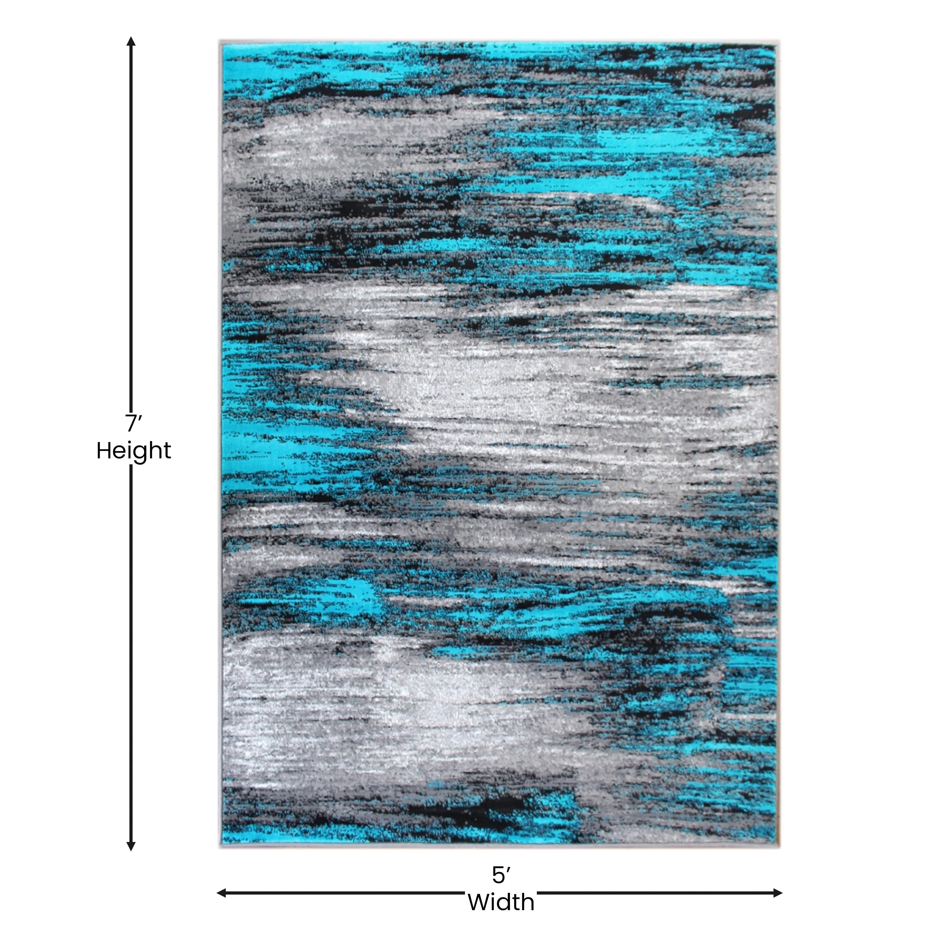Abstract Style Accent Area Rug - Scraped Pattern