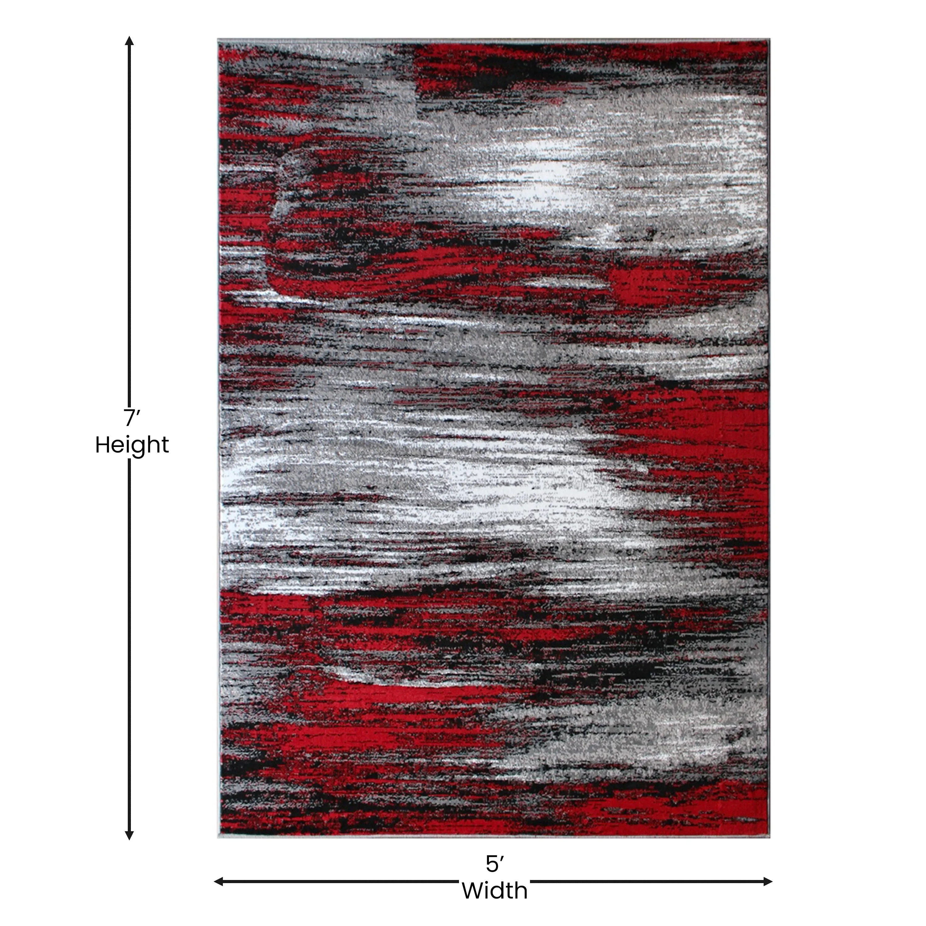 Abstract Style Accent Area Rug - Scraped Pattern