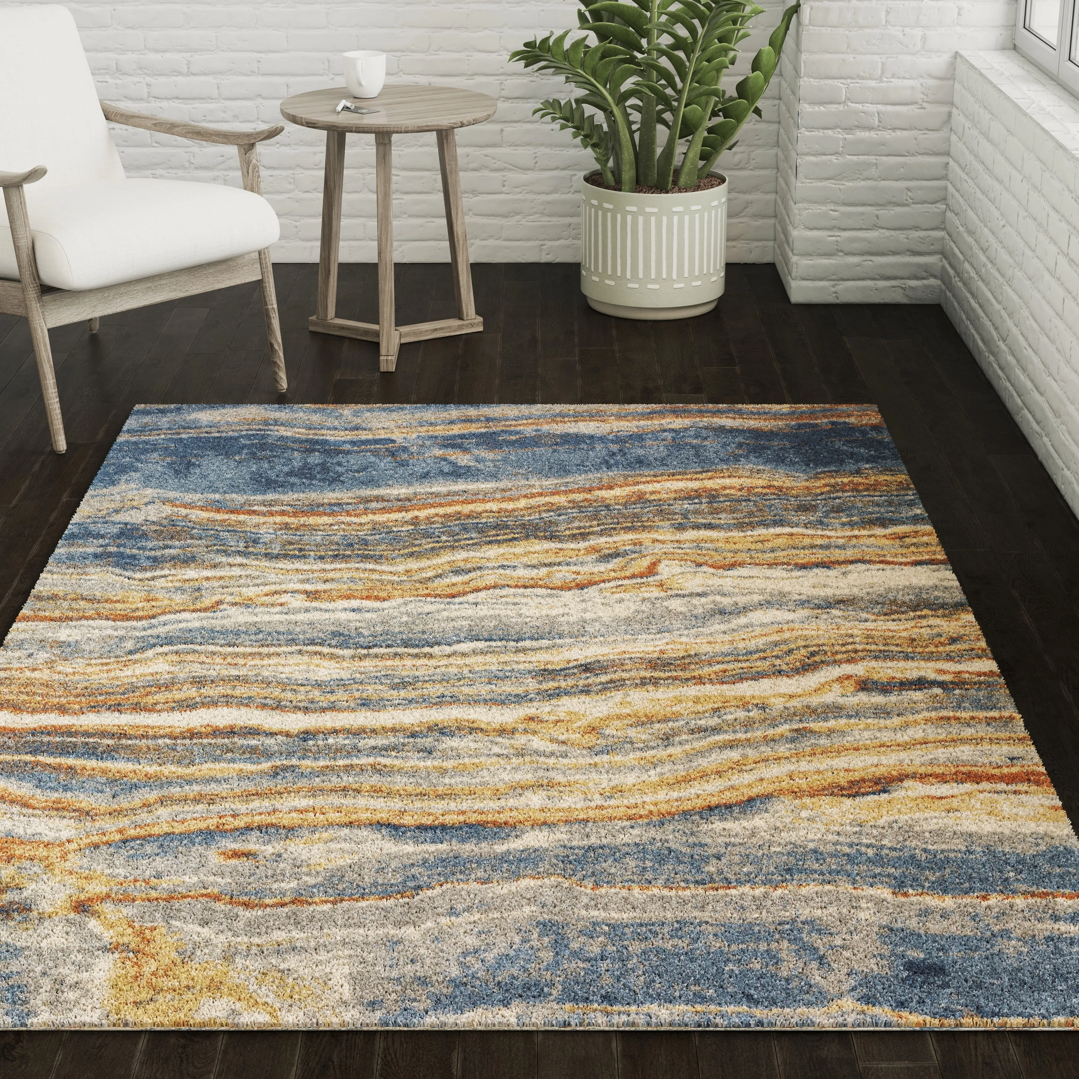 Addison Barkley Modern Blue Geo Rug