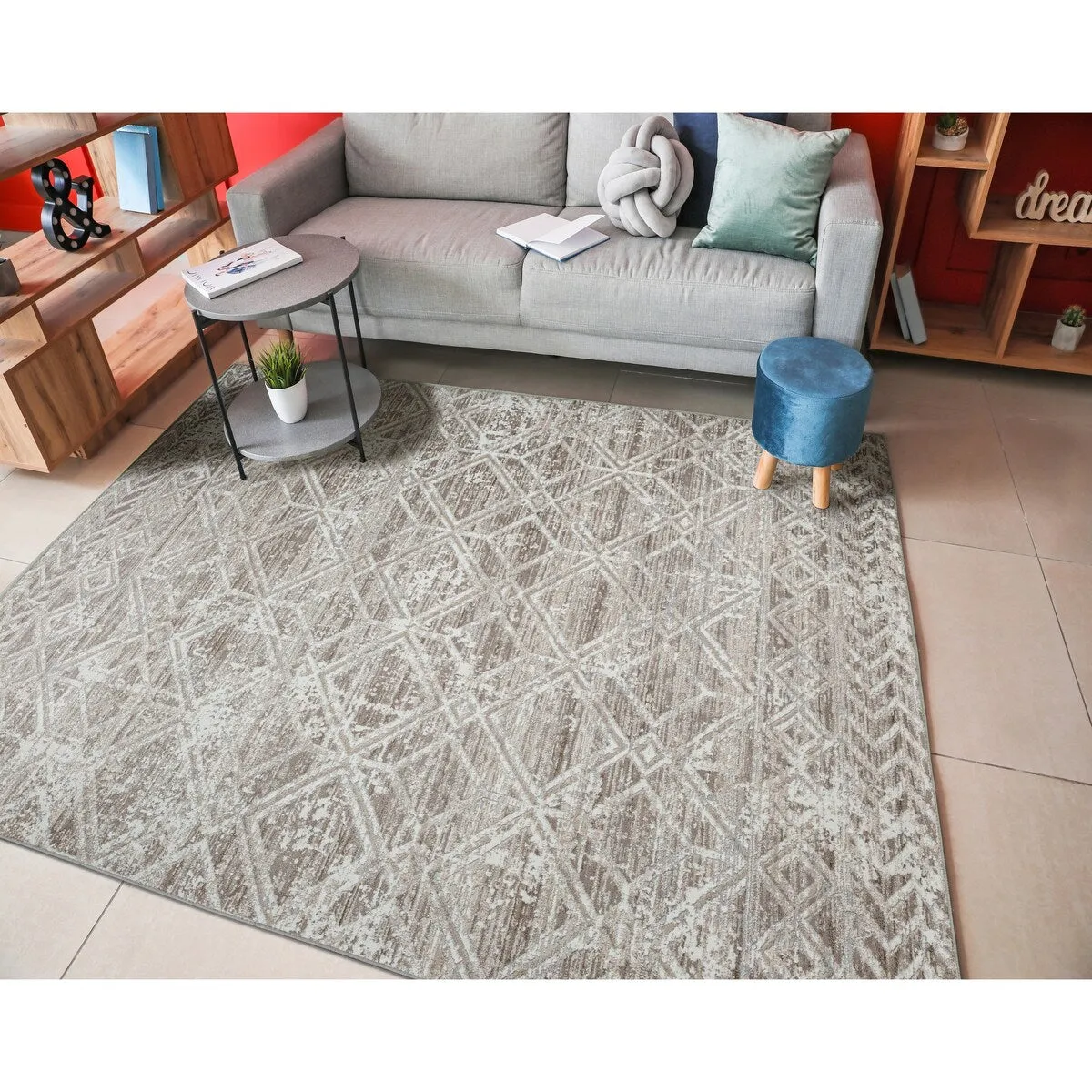 Admire Home Living Lucio 1243 Transitional Geometric Area Rug