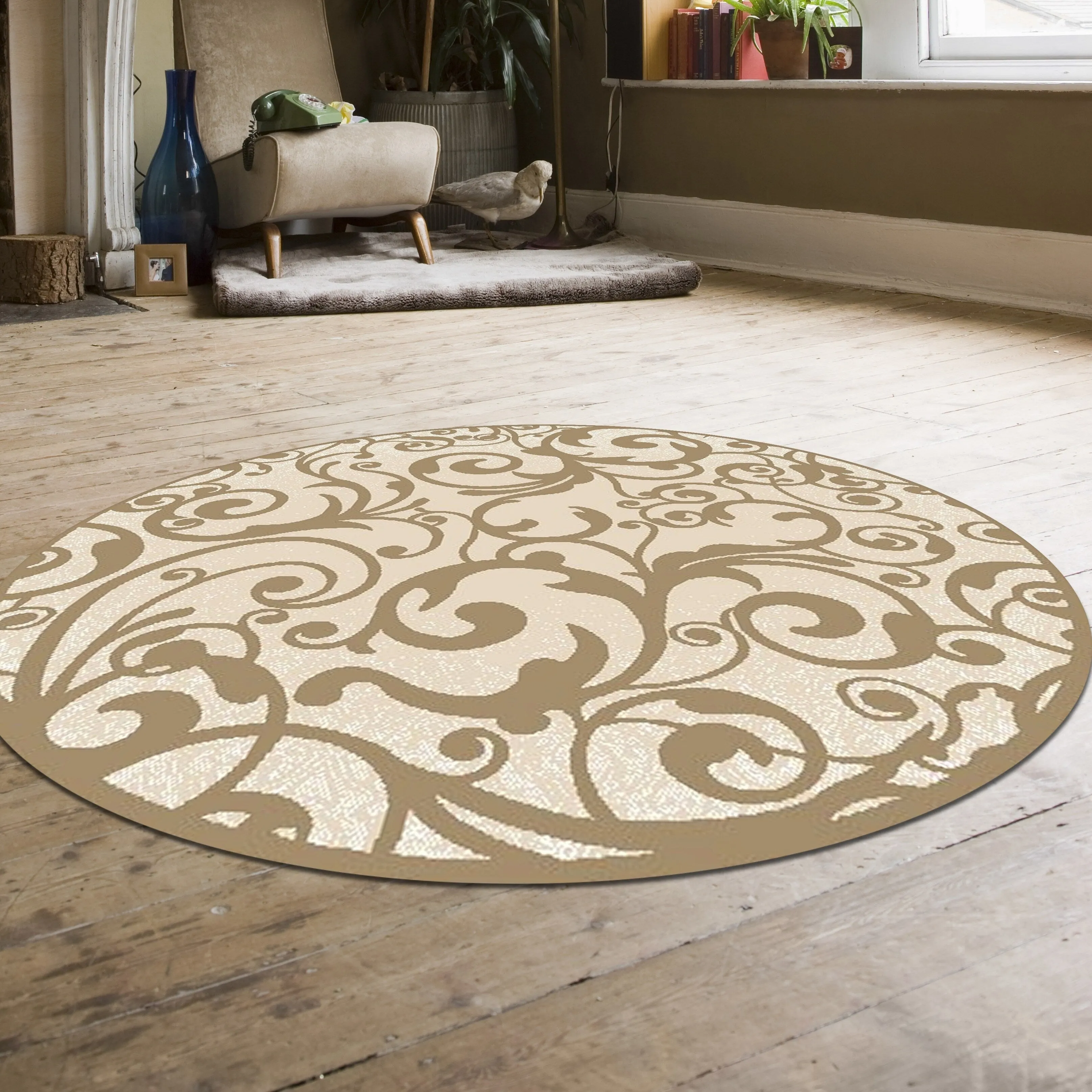 Admire Home Living Plaza Contemporary Scroll Pattern Area Rug
