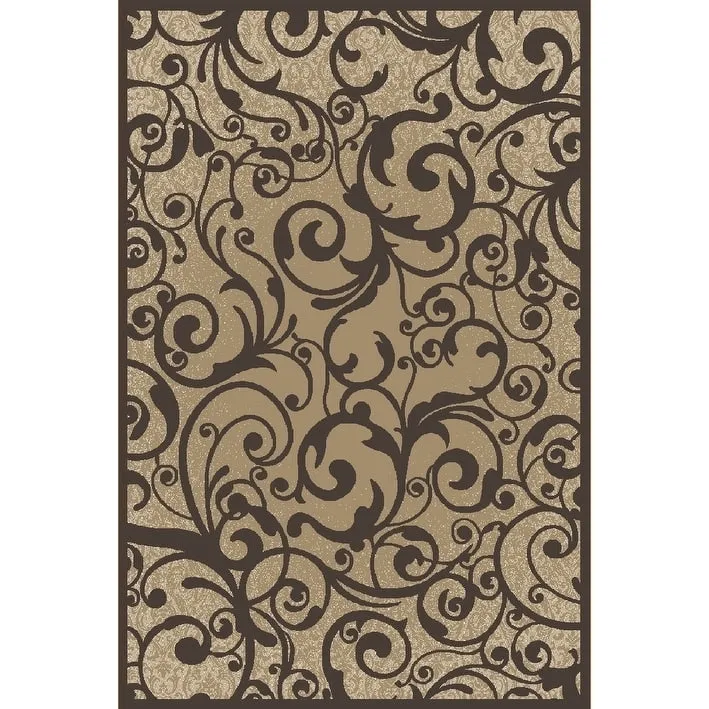 Admire Home Living Plaza Contemporary Scroll Pattern Area Rug