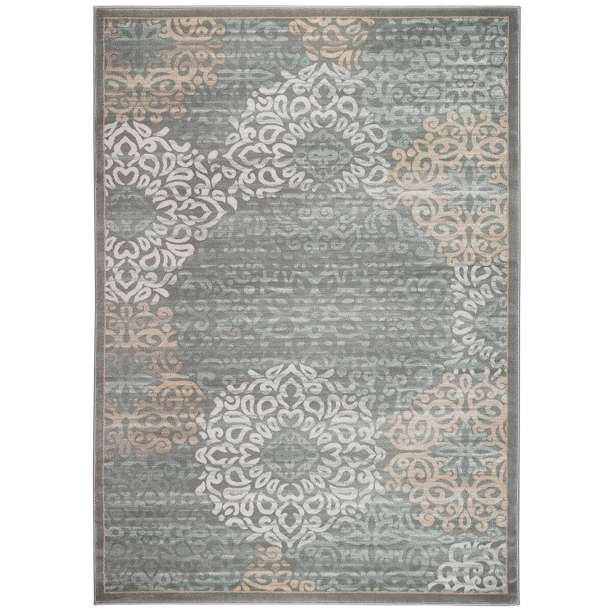 Admire Home Living Plaza Modern Abstract Damask Pattern Area Rug