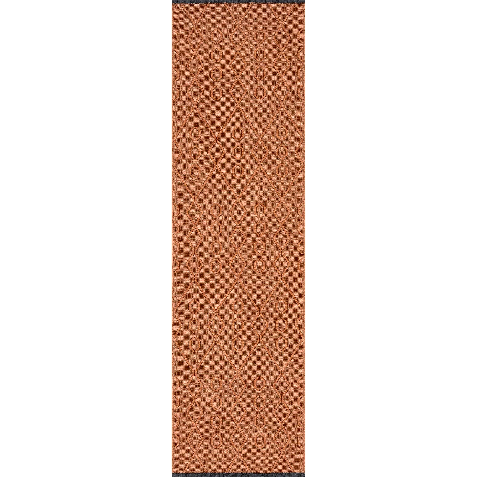 Alameda Solid Color Geometric Machine Washable Indoor Area Rug