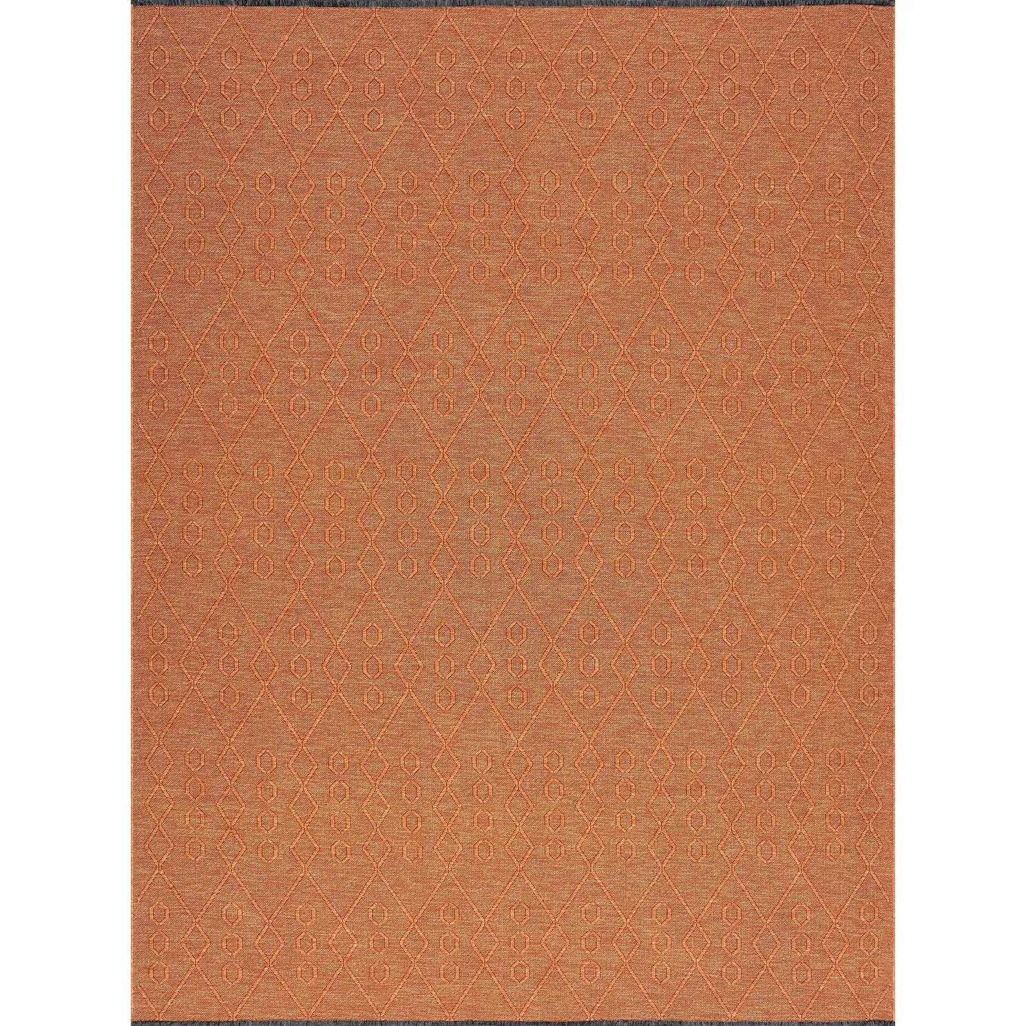 Alameda Solid Color Geometric Machine Washable Indoor Area Rug