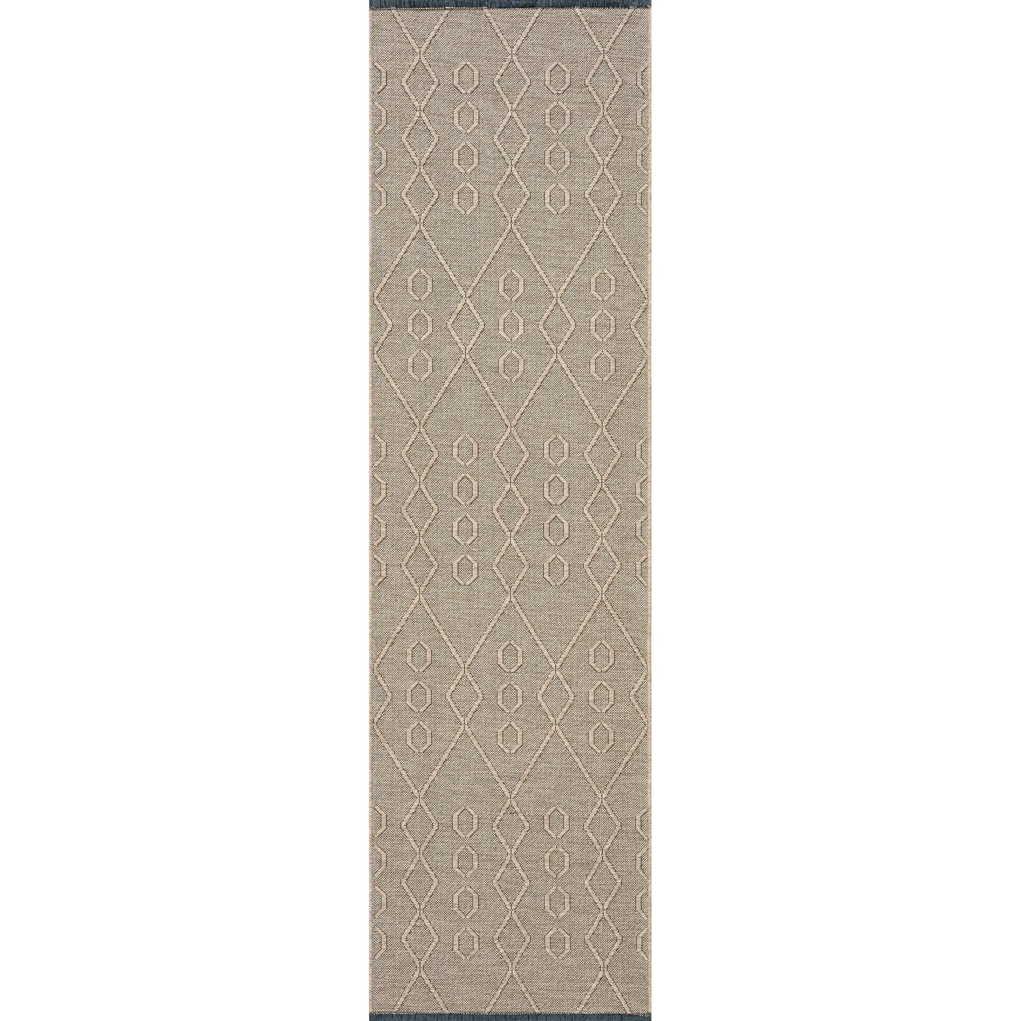 Alameda Solid Color Geometric Machine Washable Indoor Area Rug