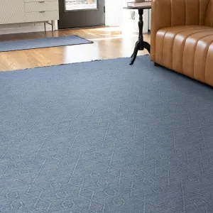 Alameda Solid Color Geometric Machine Washable Indoor Area Rug