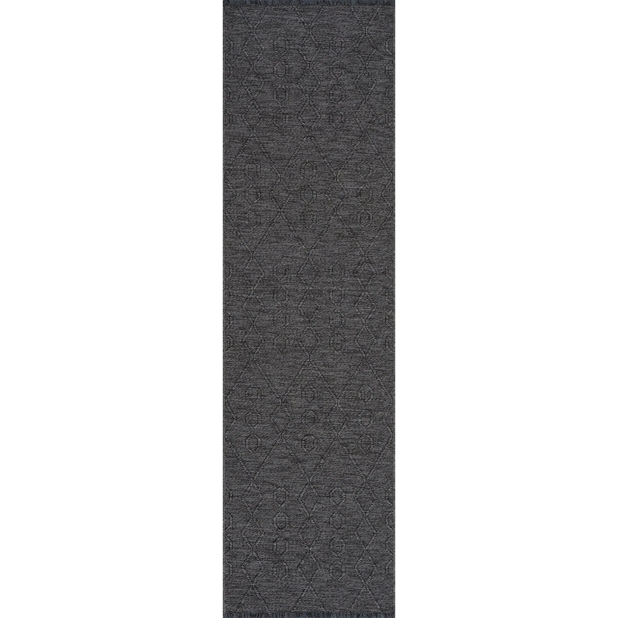 Alameda Solid Color Geometric Machine Washable Indoor Area Rug