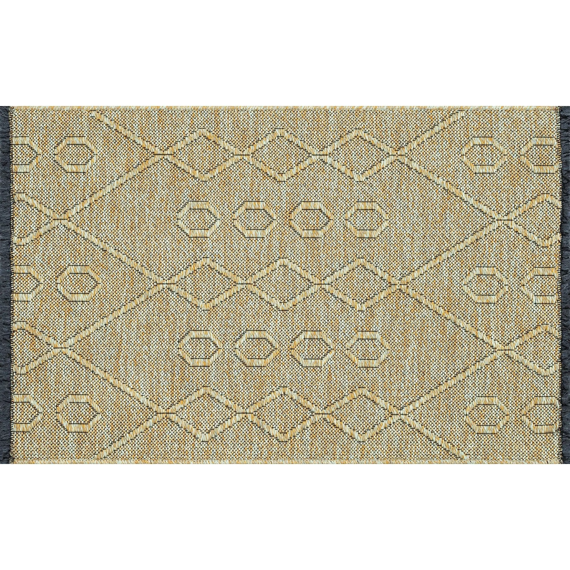 Alameda Solid Color Geometric Machine Washable Indoor Area Rug