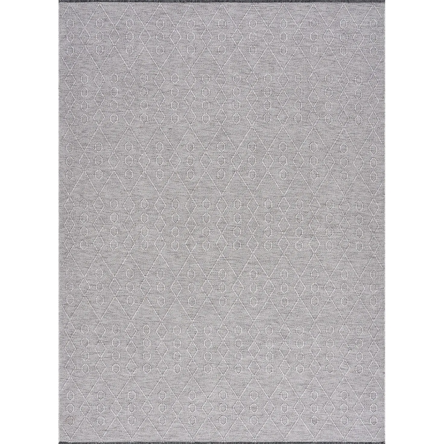 Alameda Solid Color Geometric Machine Washable Indoor Area Rug