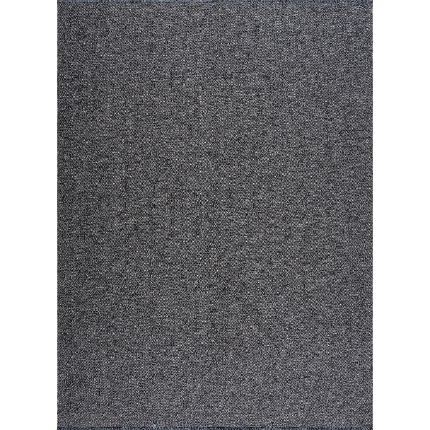 Alameda Solid Color Geometric Machine Washable Indoor Area Rug
