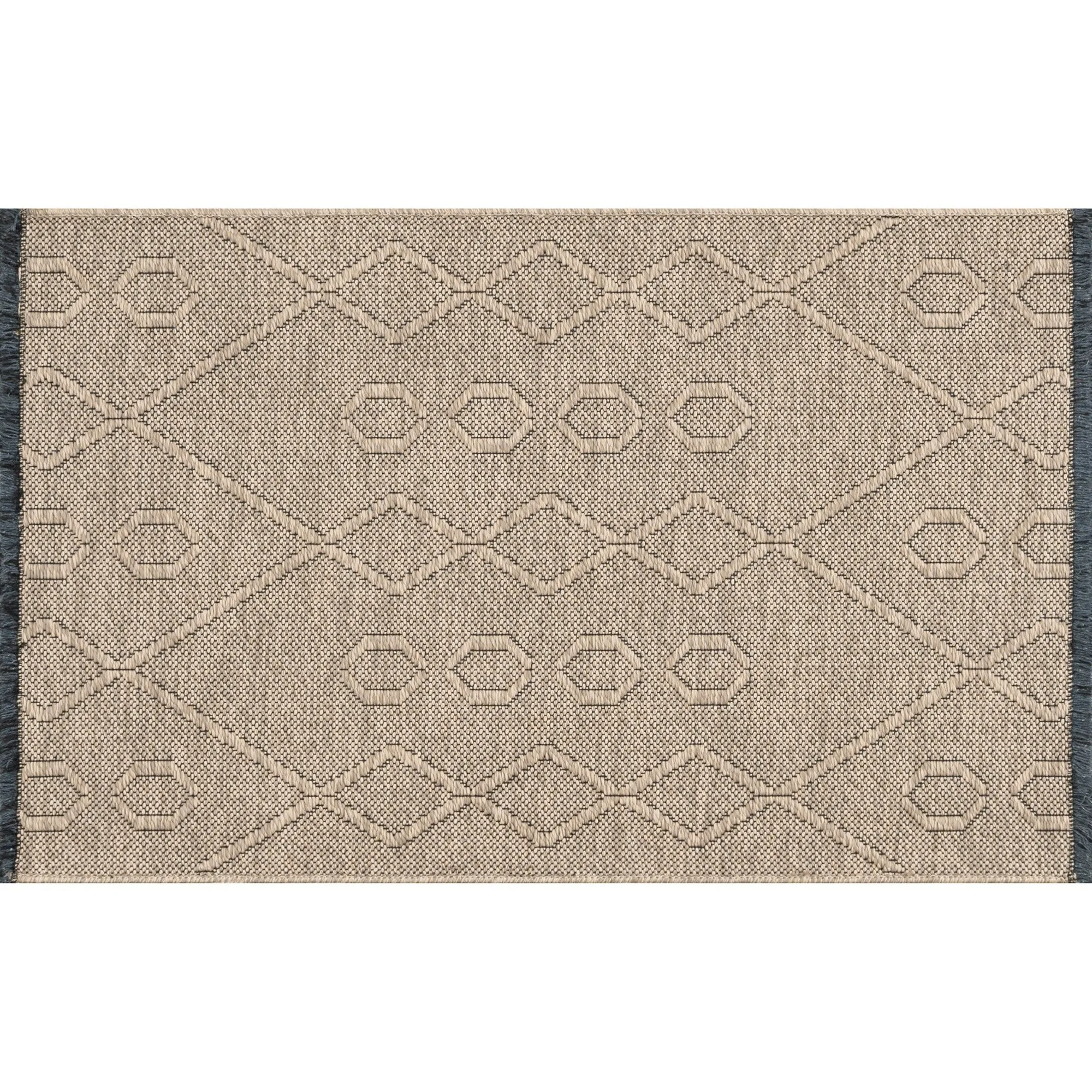 Alameda Solid Color Geometric Machine Washable Indoor Area Rug