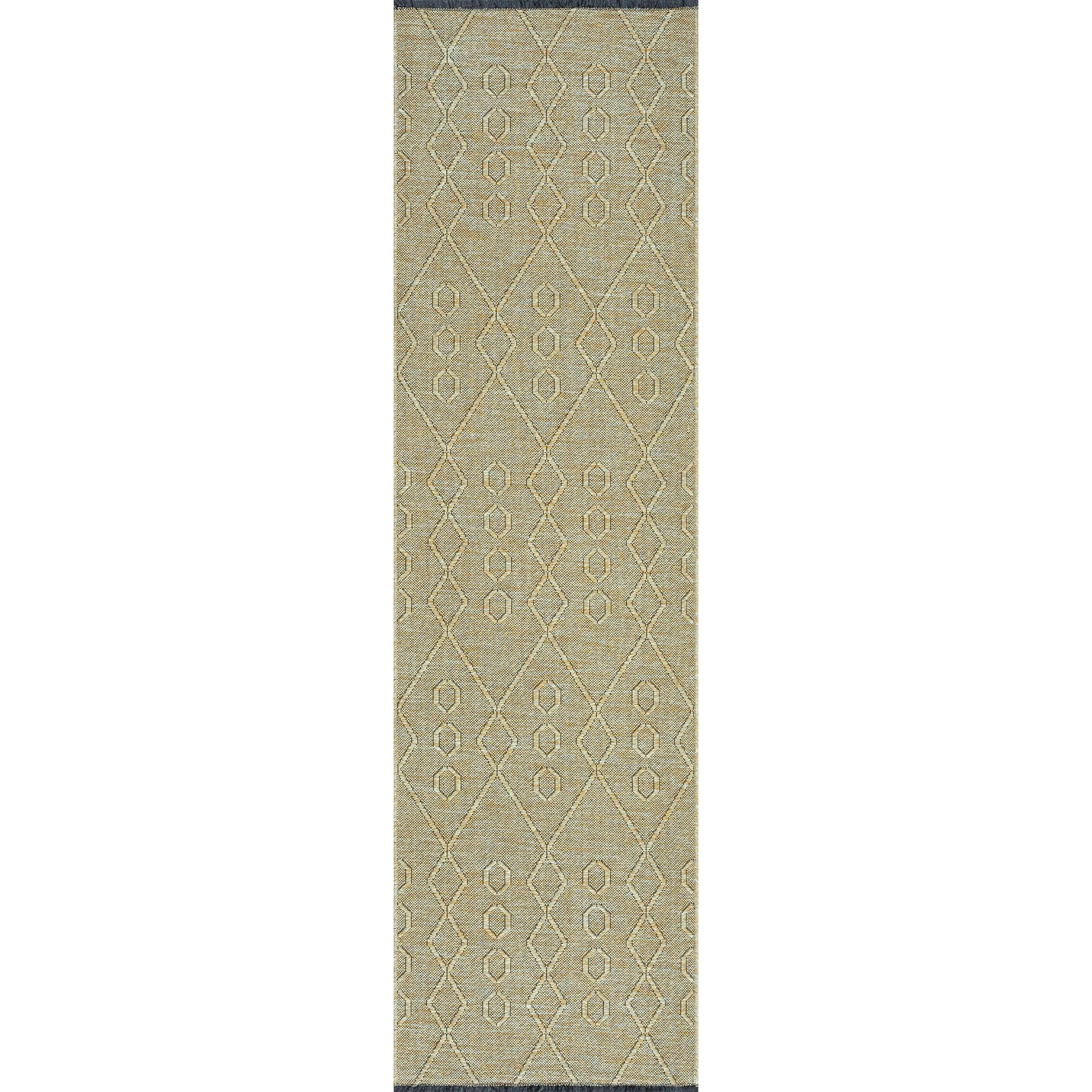 Alameda Solid Color Geometric Machine Washable Indoor Area Rug